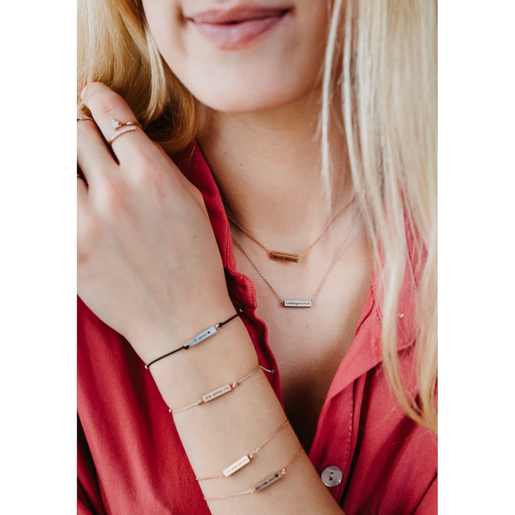 Julie Julsen Armband »CUBE, ROTVERGOLDET, »LEBE LIEBE LACHE«, JJBR0450.2«