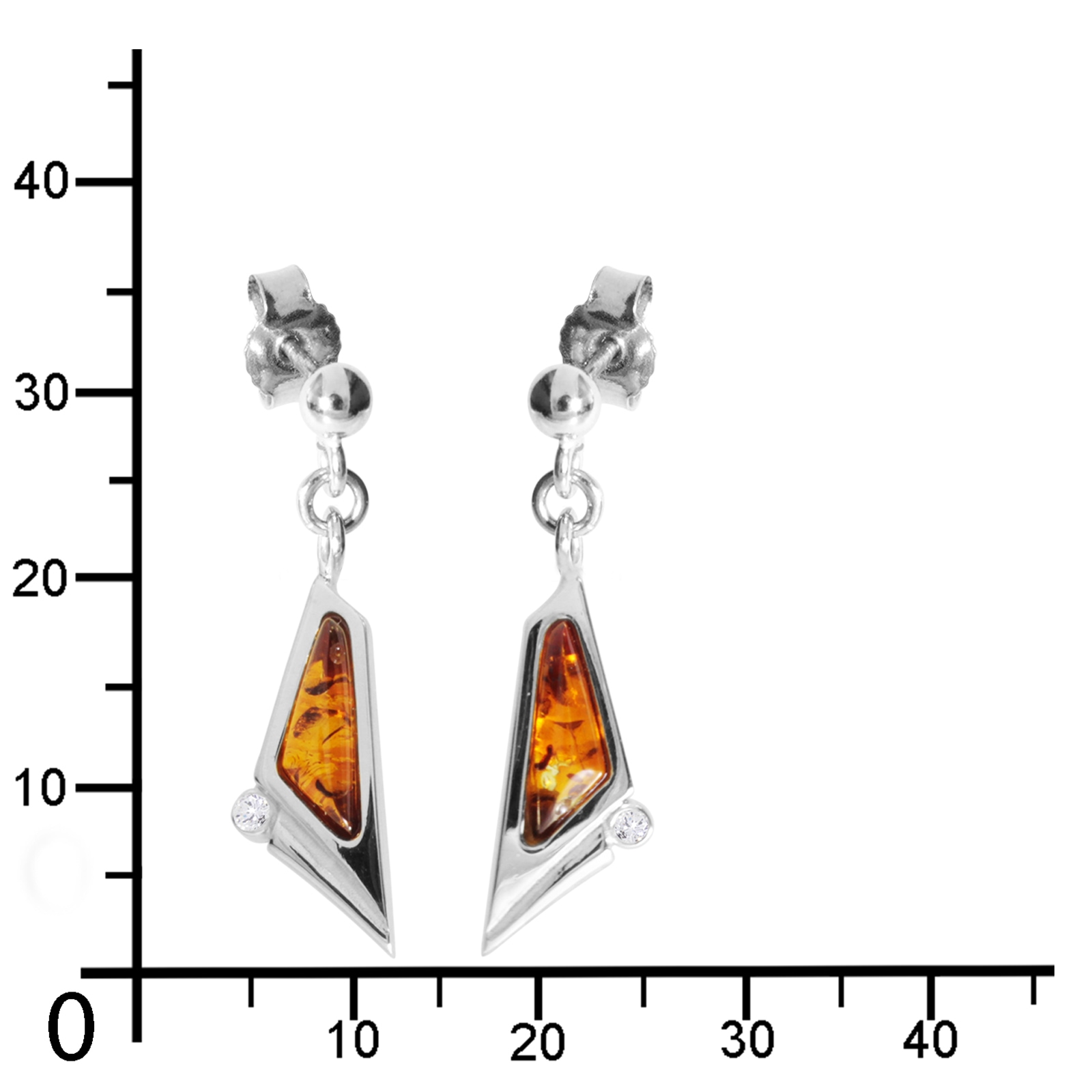 OSTSEE-SCHMUCK Paar Ohrhänger »- Agneta - Silber 925/000 - Bernstein/Zirk.«