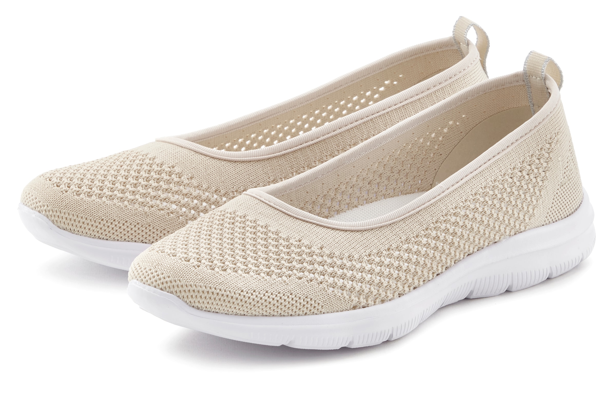 LASCANA Sneaker Ballerinas, ultraleichter Slipper, Freizeitschuh zum Reinschlüpfen VEGAN
