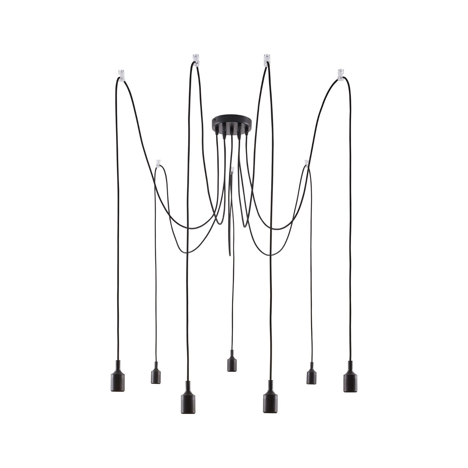 Paulmann Pendelleuchte »Neordic Ketil max.7x60W Schwarz 230V Silikon/Metall«, 7 flammig, Leuchtmittel E27 | ohne Leuchtmittel, E27