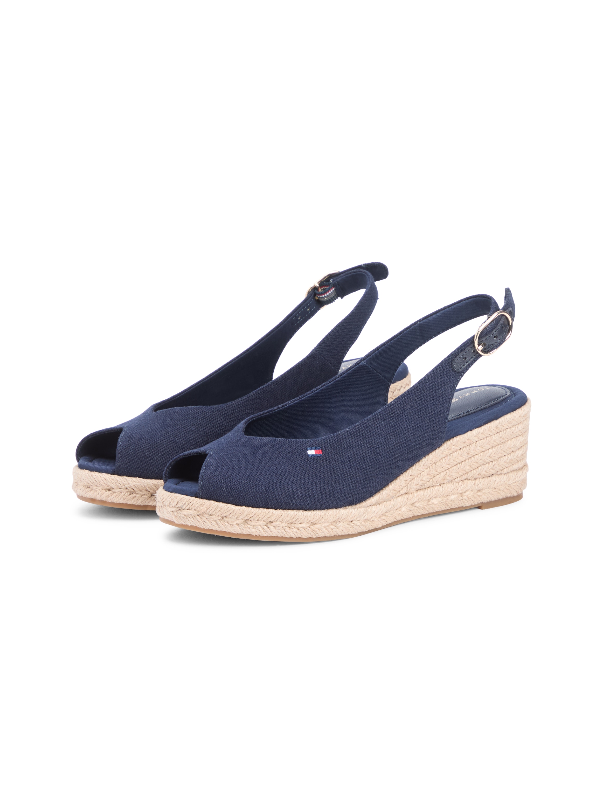 Tommy Hilfiger Keilsandalette »MID WEDGE ESPAD SLINGBACK«  Sommerschuh, Riemchensandale mit Flaggen-Stickerei
