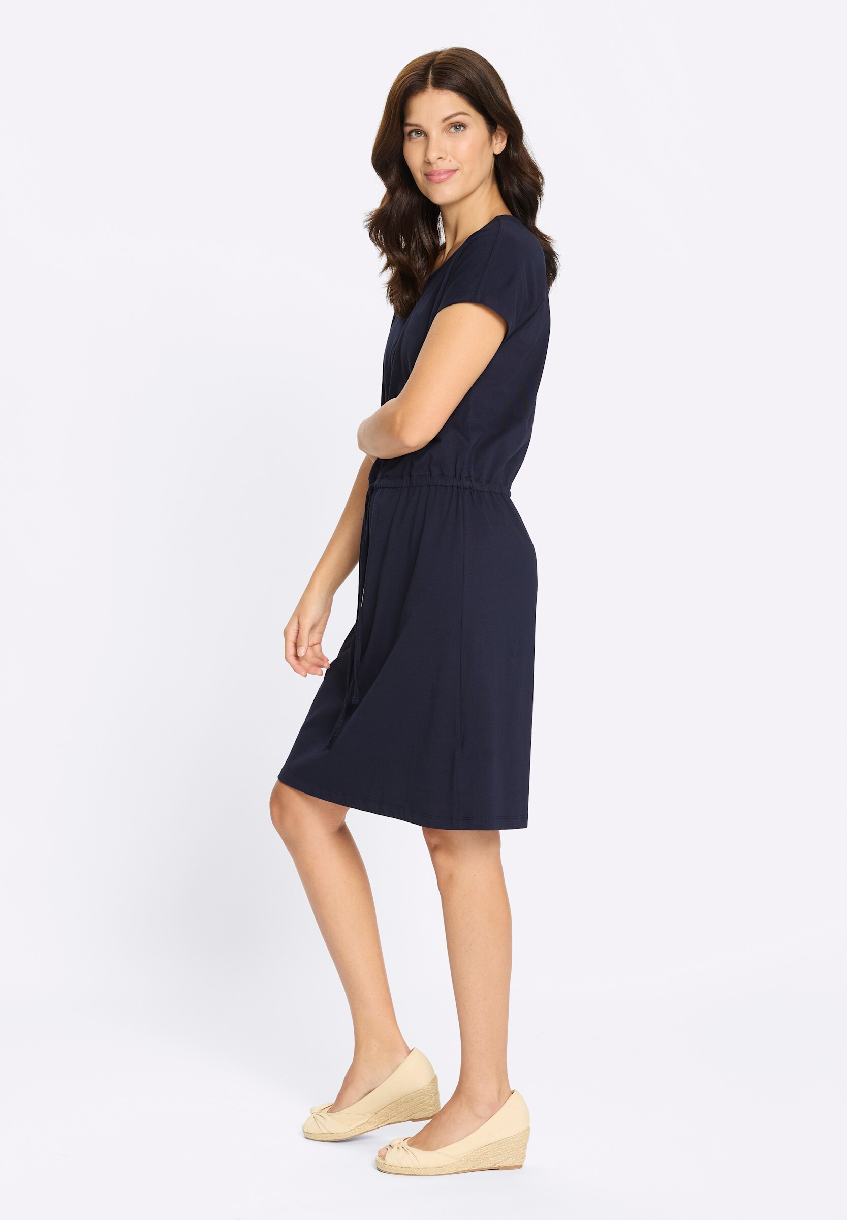 Sieh an! Shirtkleid »Jersey-Kleid Jerseykleid mit Tunnelzug auf Taillenhöhe« Ohne Taschen