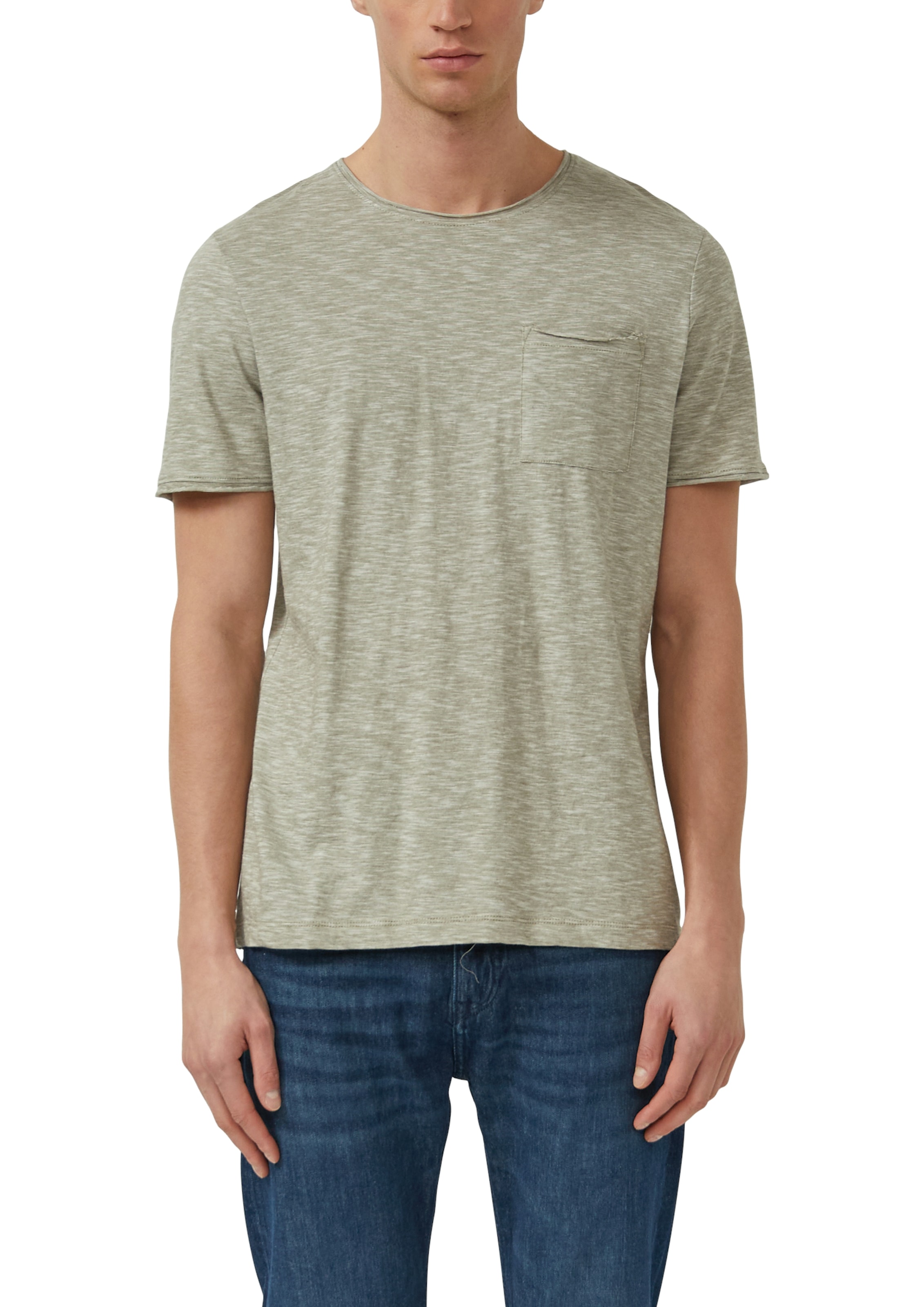 s.Oliver Kurzarmshirt Sommershirt meliert, mit Brusttasche