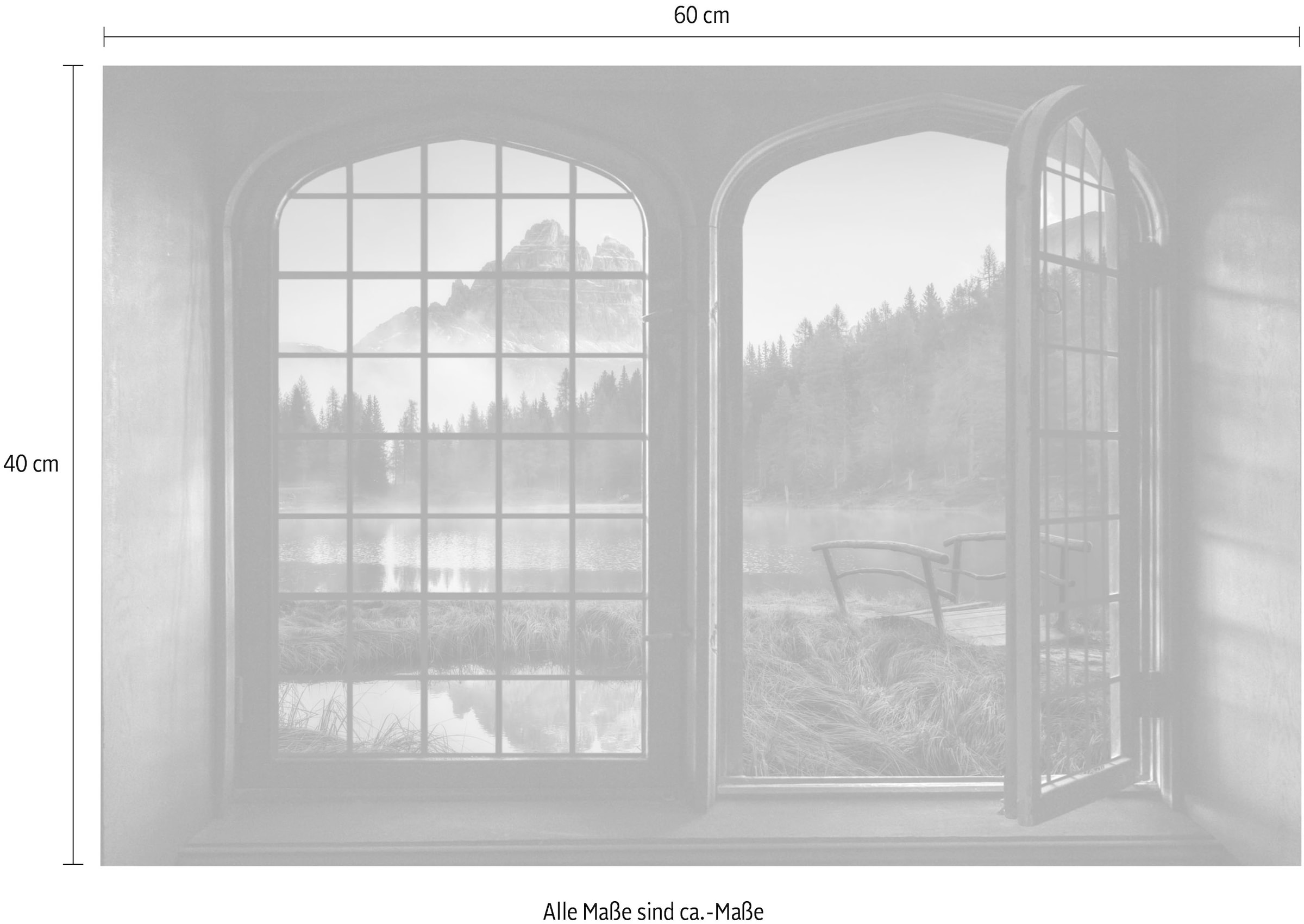 queence Wandsticker »Berg« Wandsticker, Wandbild, selbstklebend, 3D, Fenster