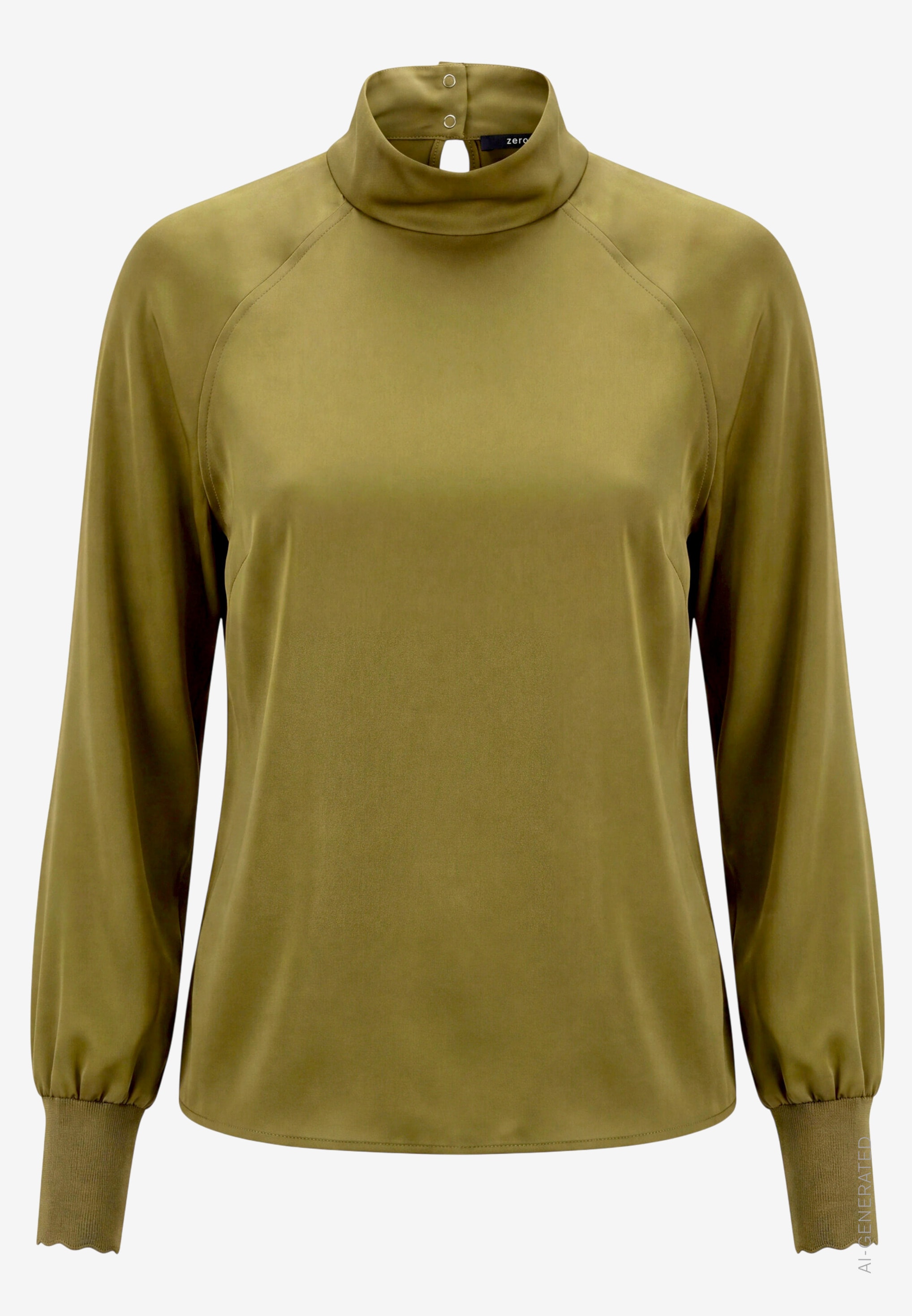 Zero Satinbluse mit Stehkragen und Cut-Out im Nacken