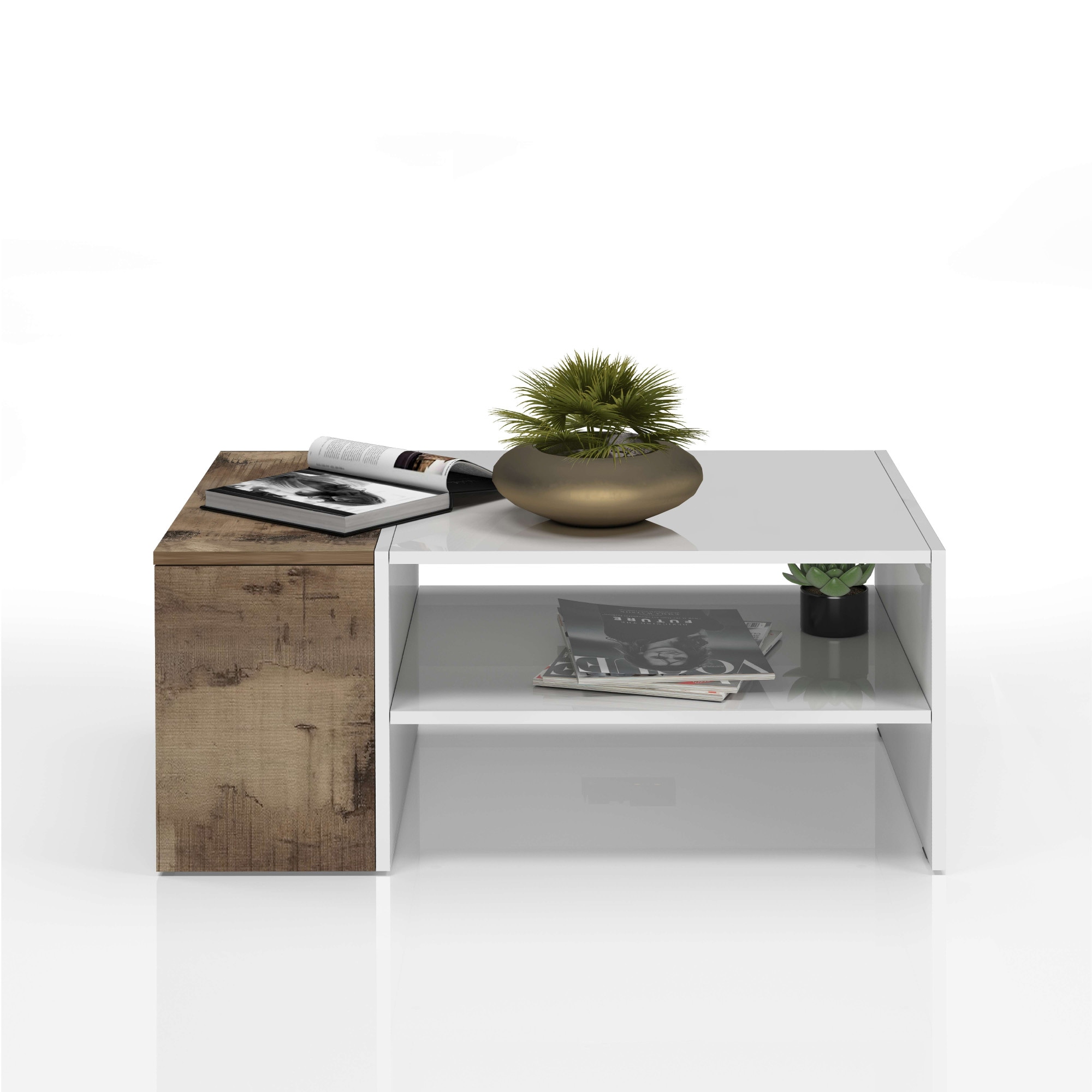 INOSIGN Couchtisch »Coro, Couchtisch, Couchtisch mit seitlichem Stauraum,Sofatisch«, Länge 90 cm, mit zwei Ablagefächern davon eines geschlossen