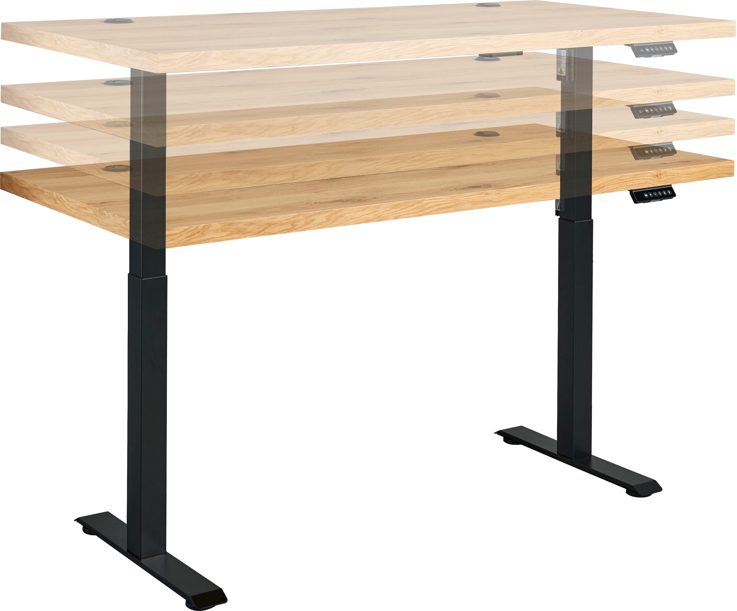 BEGA OFFICE Schreibtisch 2 Stk. tlg. Breite 160 cm, höhenverstellbar 72-116 cm