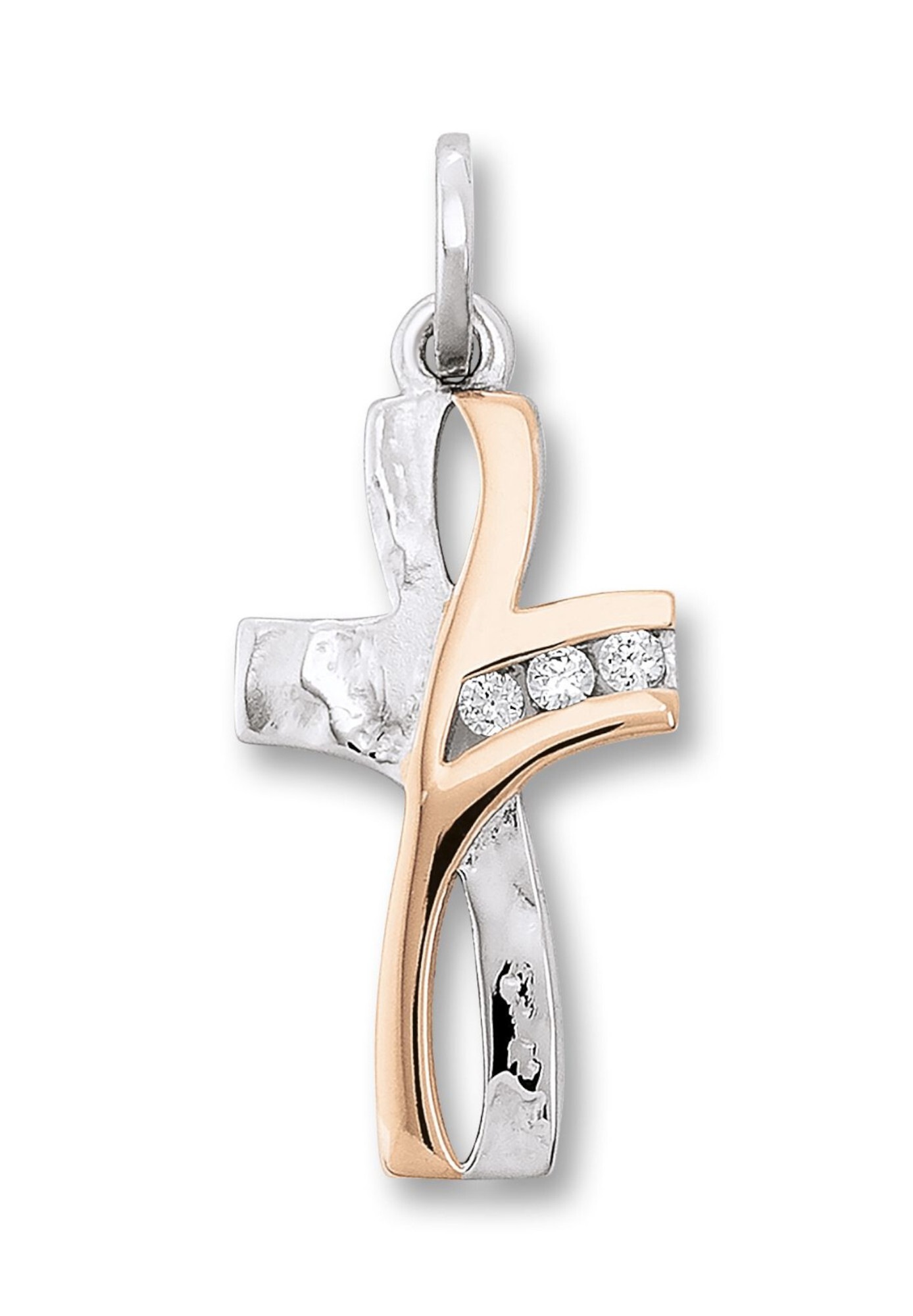 ONE ELEMENT Kettenanhänger »Zirkonia Kreuz Anhänger aus 925 Silber«