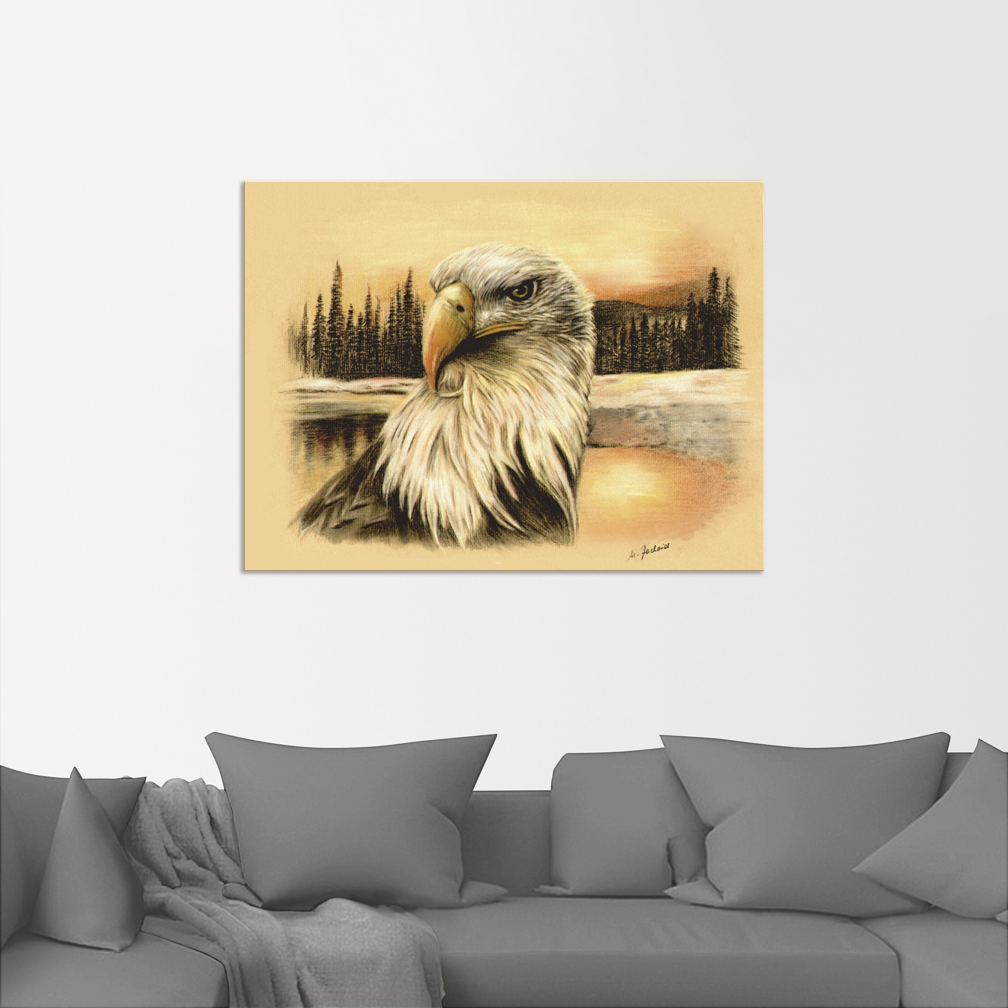 Artland Wandbild »Weißkopfseeadler handgemalt«, Vögel, (1 St.), als Alubild, Outdoorbild, Wandaufkleber in verschied. Größen