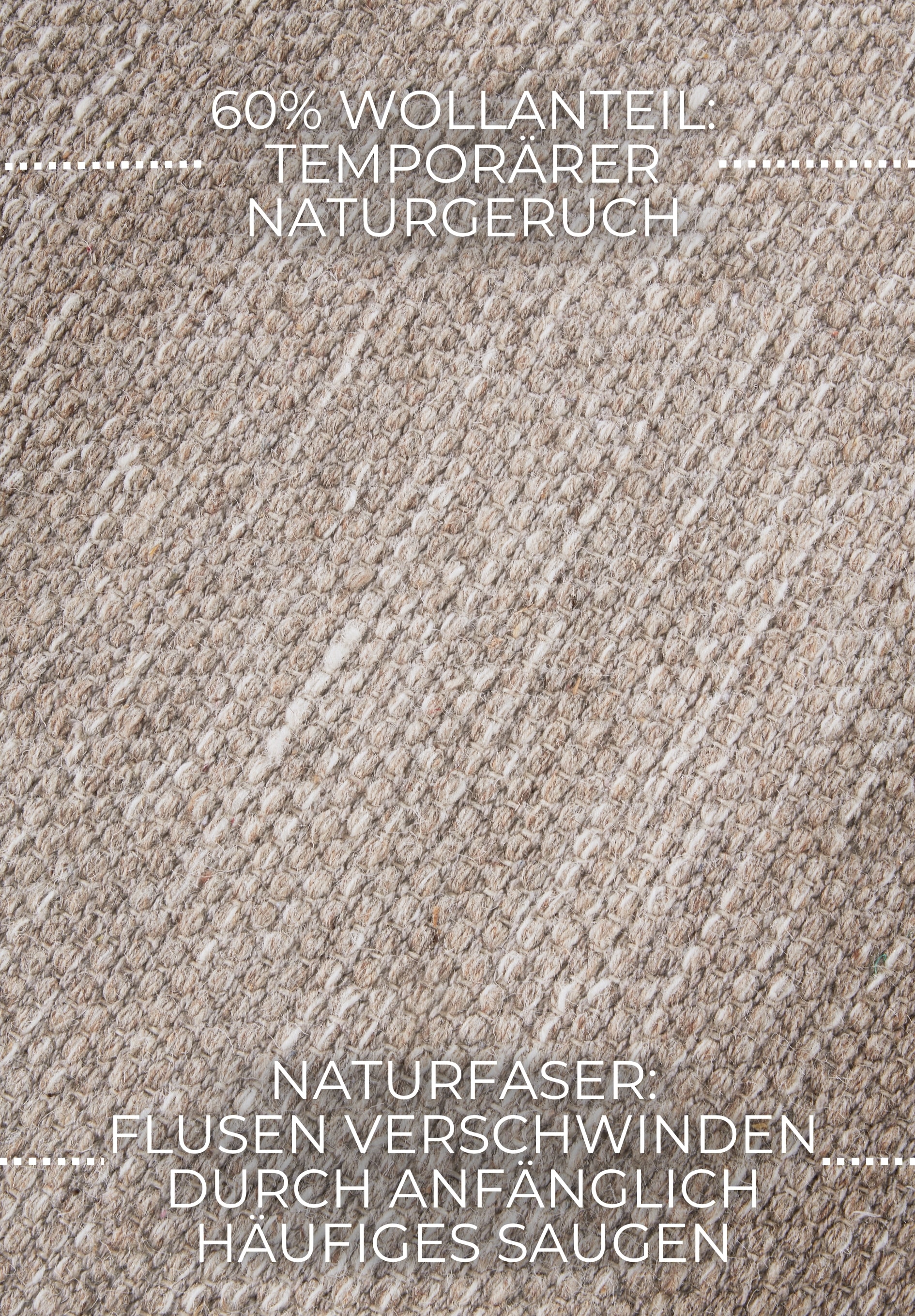 ELLE DECORATION Wollteppich »Pradesh«, rechteckig, 10 mm Höhe, Handgewebt, Wolle, Natur, Läufer, Wohnzimmer, Schlafzimmer, Skandi