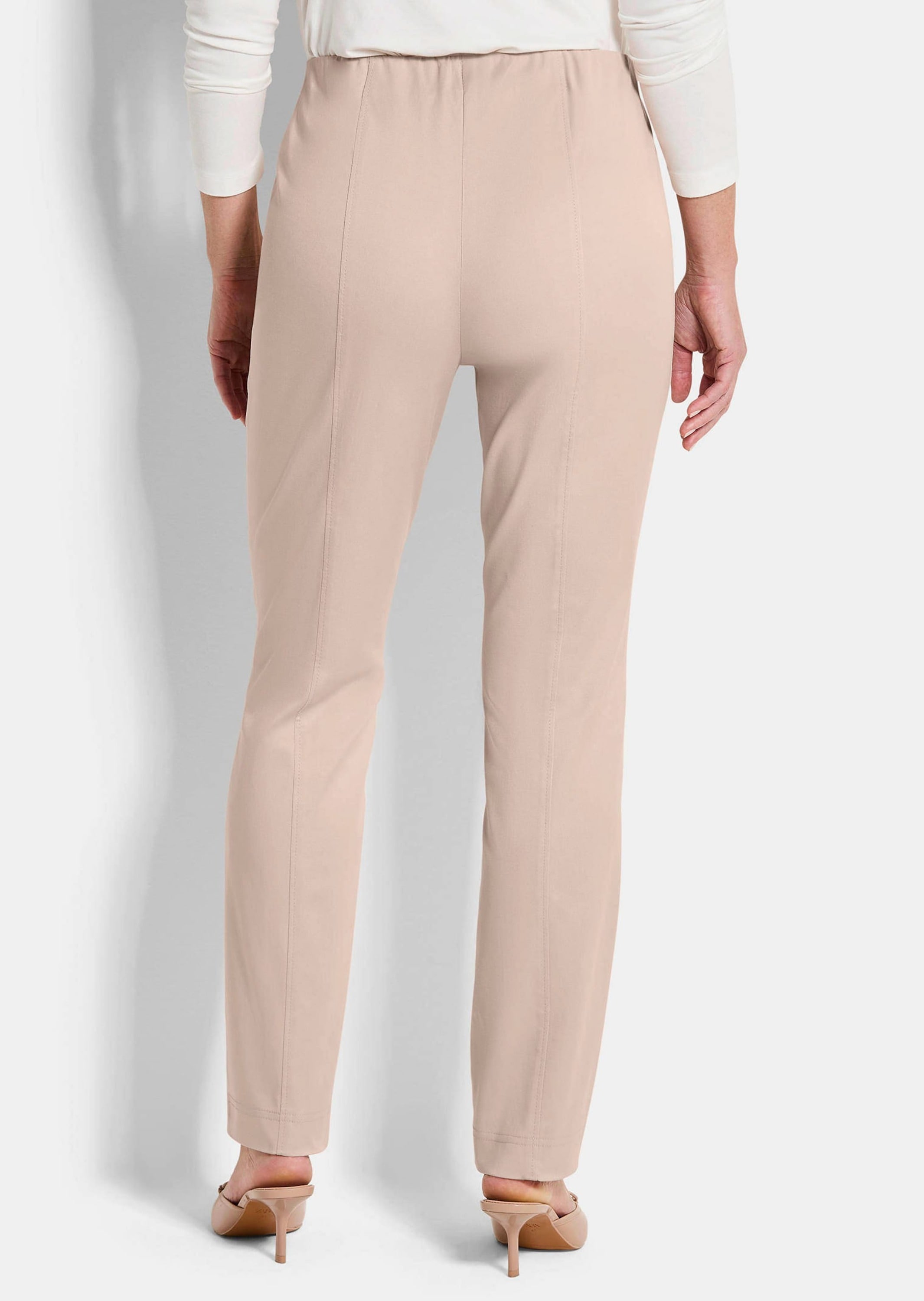 GOLDNER Chinohose »Jerseyhose mit Schlupfbund«  Reissverschluß-Optik