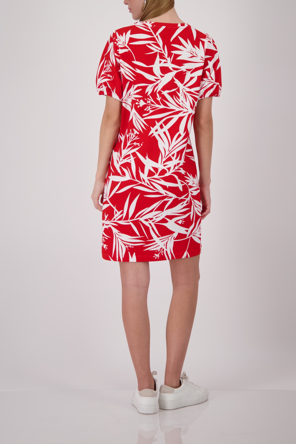 Monari Shirtkleid »Kleid Blätter allover« Ohne Tasche Regular fit mit Blättermuster