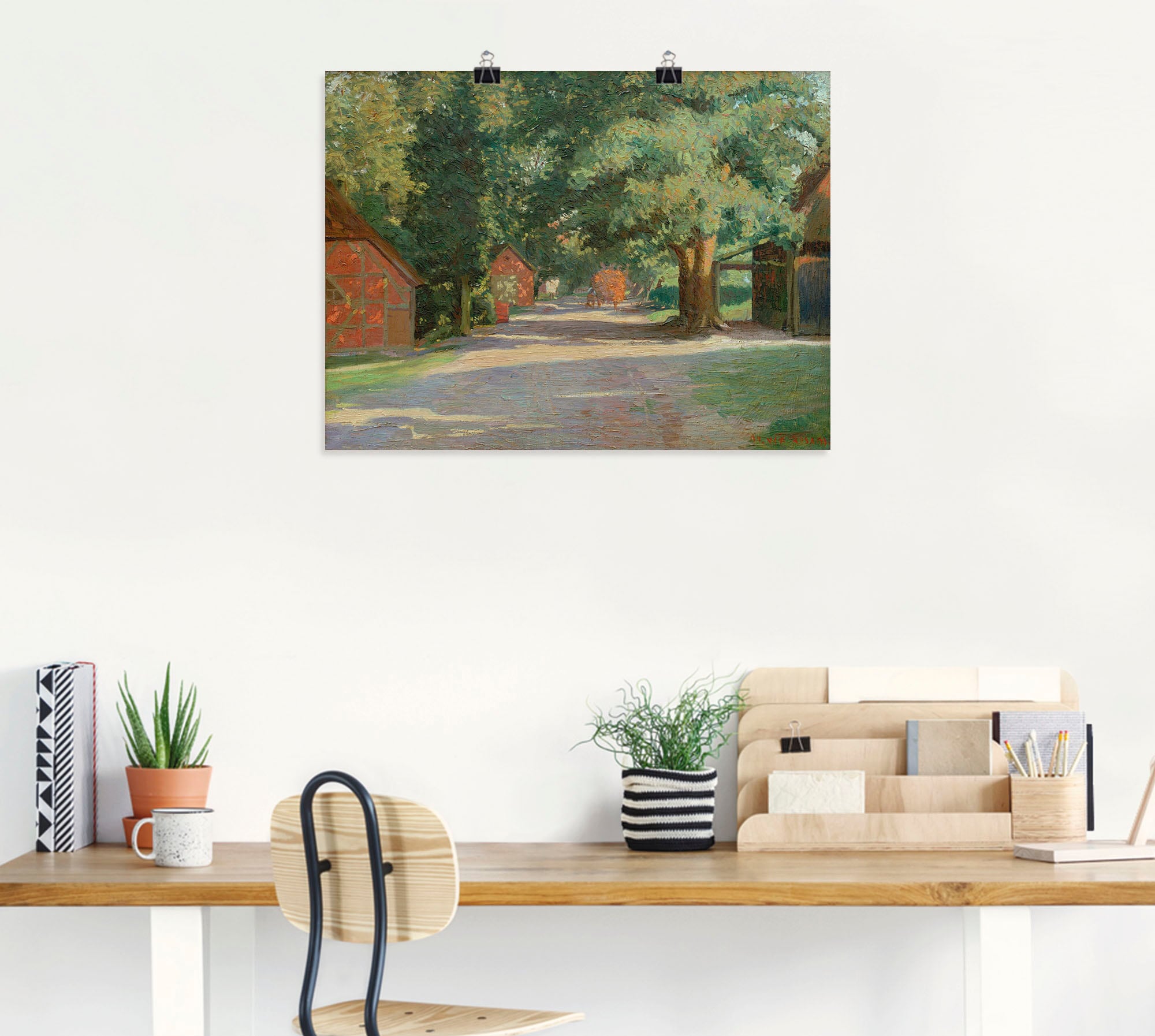 Artland Wandbild »Sommerliche Dorfstraße«, Vier Jahreszeiten Bilder, (1 St.), als Alubild, Leinwandbild, Wandaufkleber oder Poster in versch. Größen