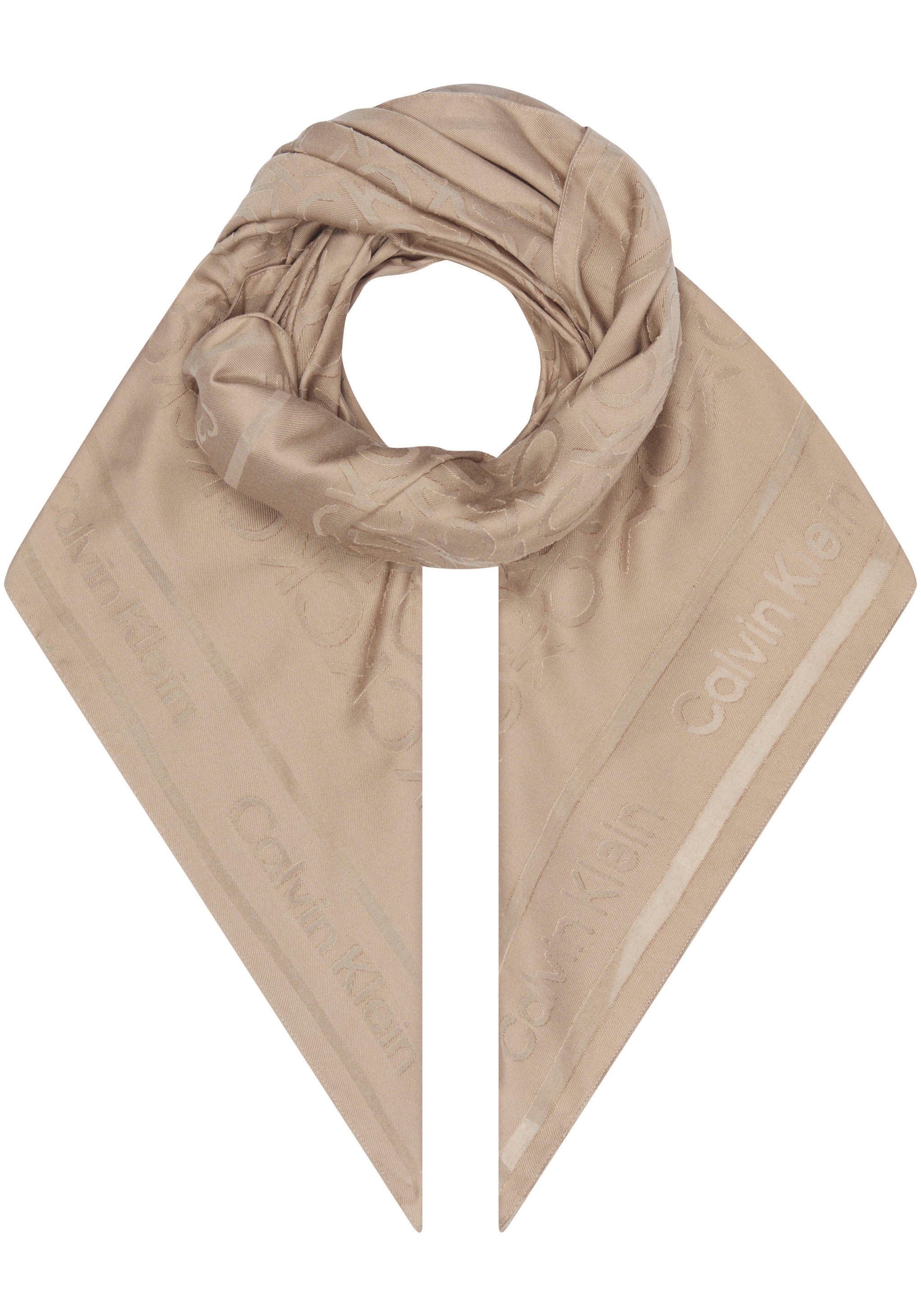 Calvin Klein Schal »BURNOUT MONOGRAM SCARF«, CK-Muster, Quadratisches Format
