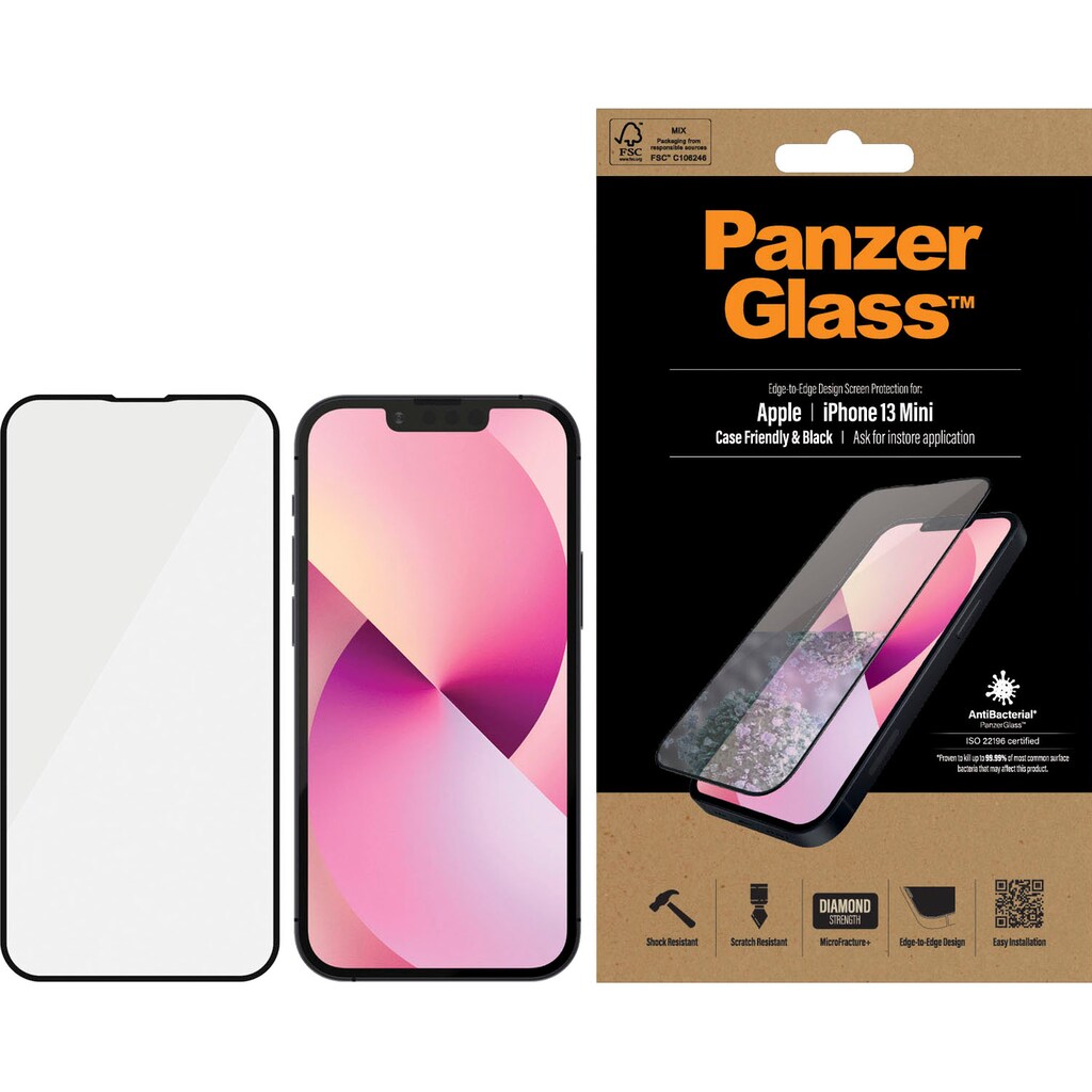 PanzerGlass Displayschutzfolie »PanzerGlass E2E CF für iPhone 13 mini«