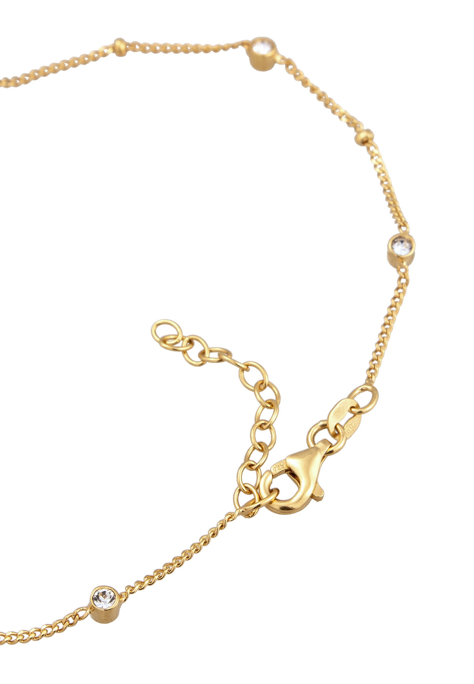 Elli Fußkette »Fußschmuck Fußkettchen Glas Kristalle Weiß 925 Sterling Silber«