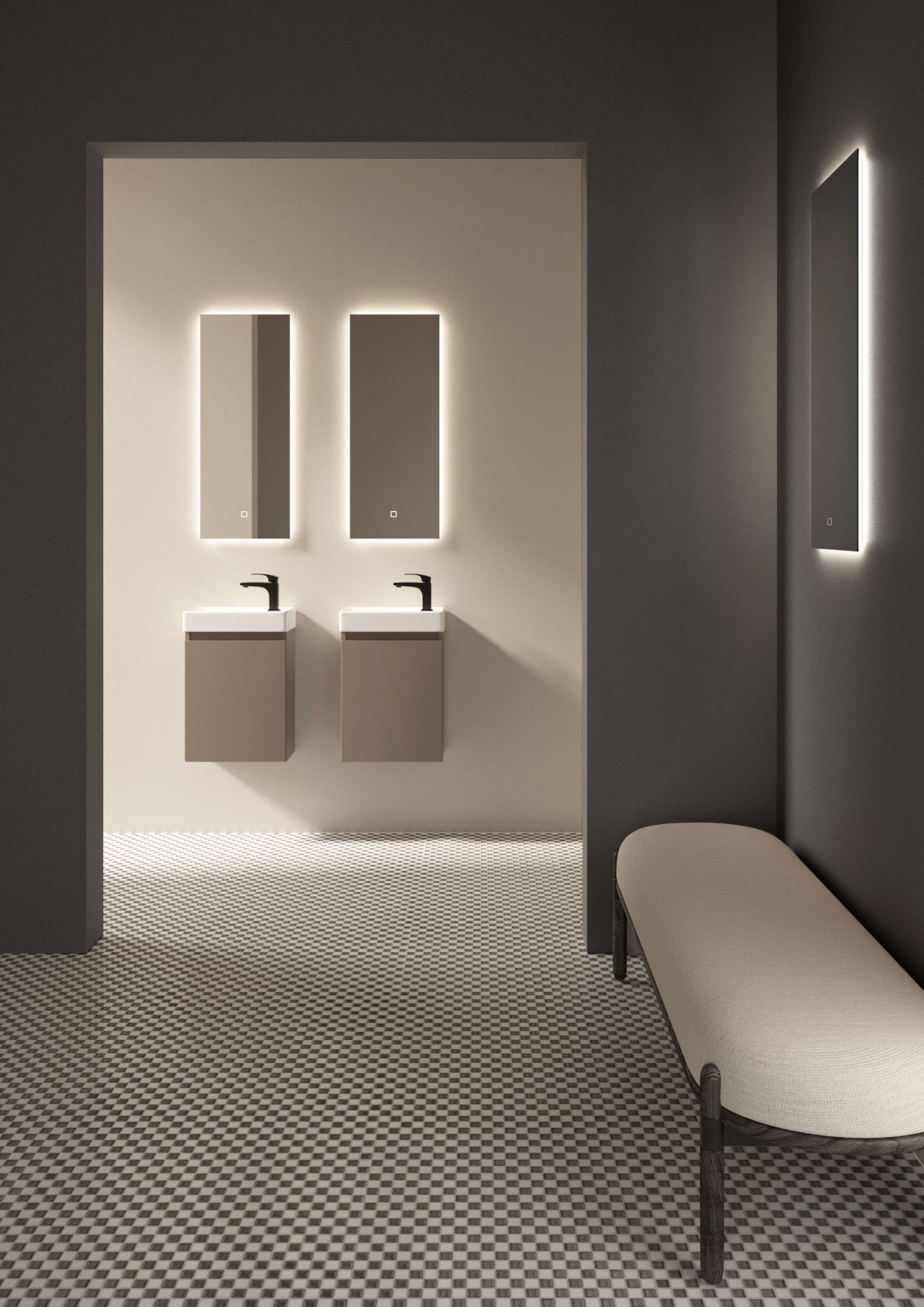 welltime Spiegel »Mini«, mit Ambiente LED Licht, Breite 36 cm, FSC®-zertifiziert