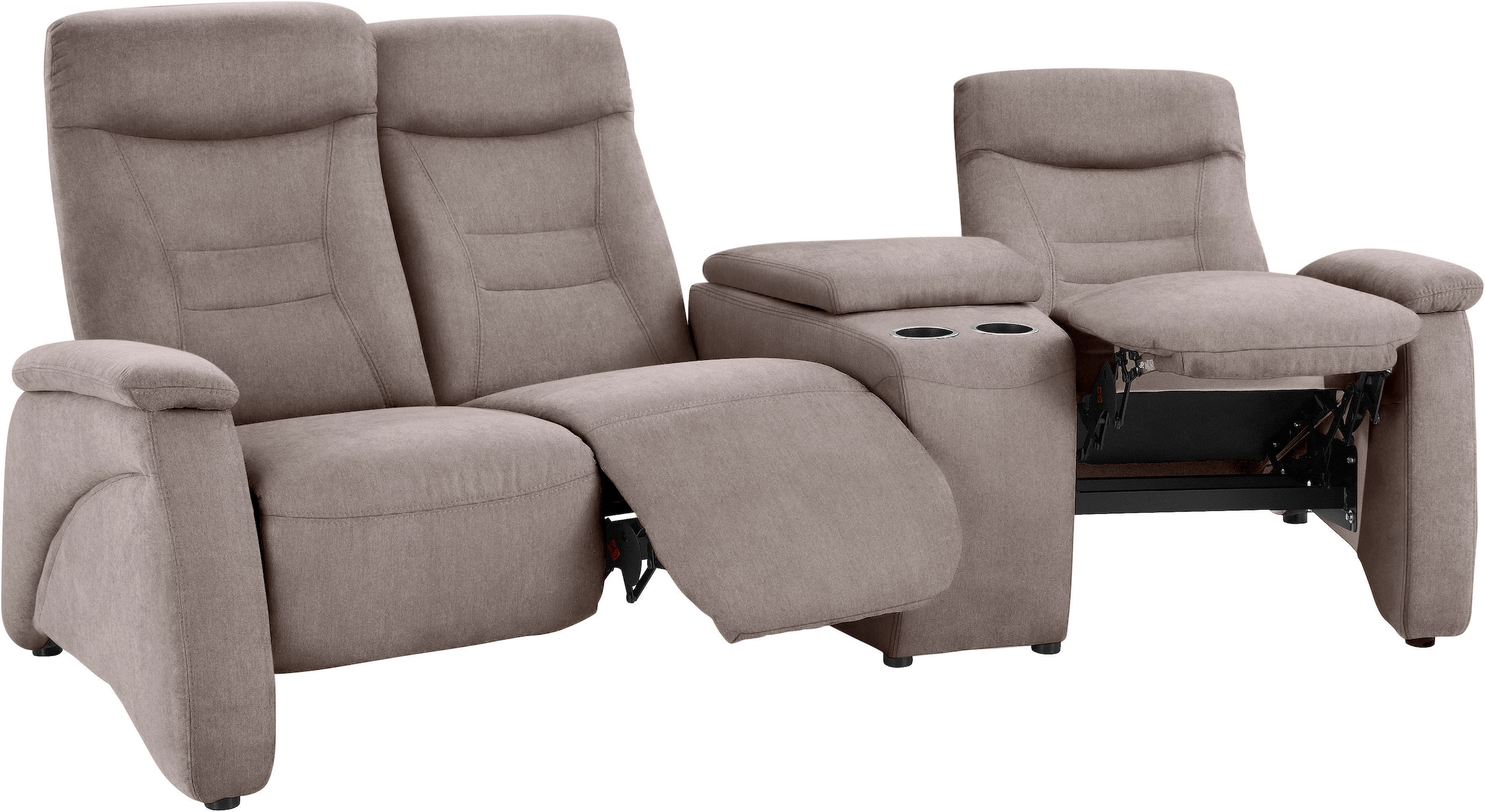 exxpo - sofa fashion 3-Sitzer »Ascoli, Kinosofa mit hohem Sitzkomfort, bequeme Armlehnen«, inkl. Relaxfunktion, Ablage und Staufach, hohe Rückenlehne