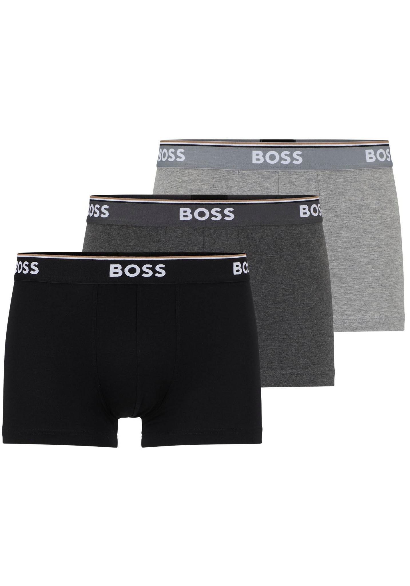 BOSS Boxer »TRUNK 3 PACK«, (3 St.), BOSS Schriftzug auf dem Bund