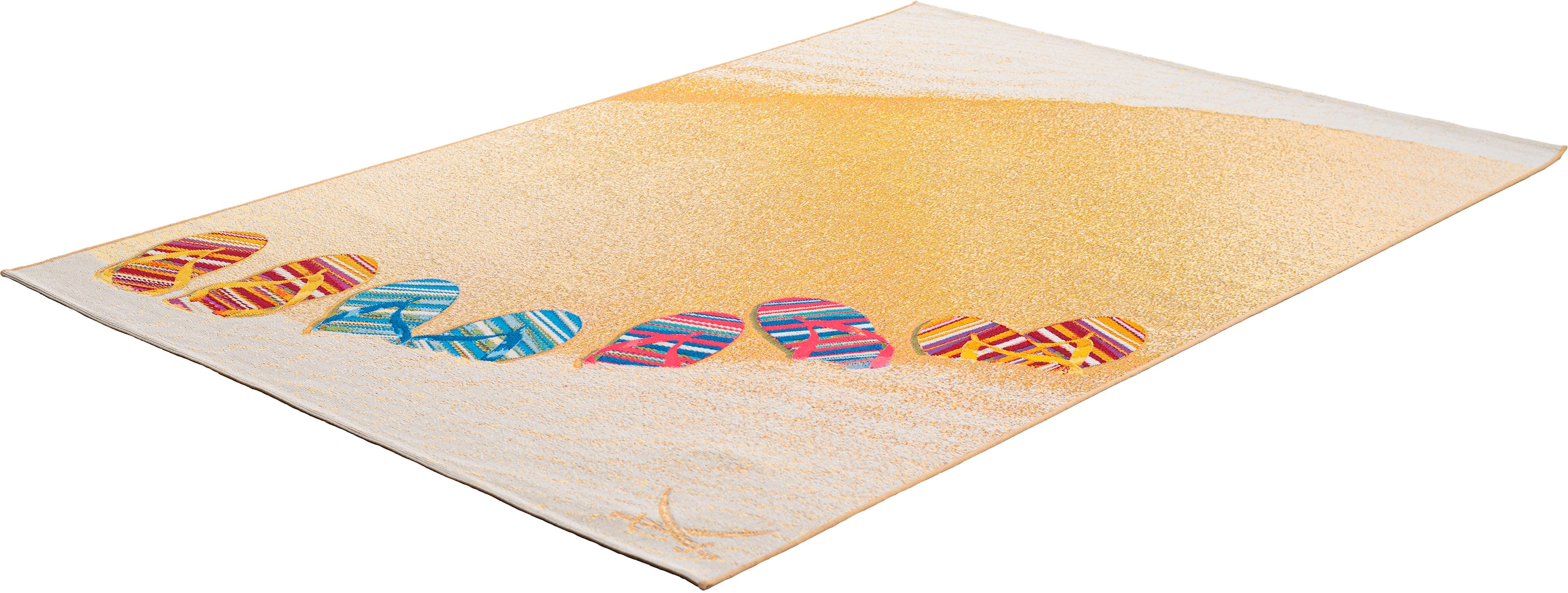 Alle Sansibar Teppich »Rantum OTTO SA-017«, Motiv Outdoor Design, Badelatschen, rechteckig, bei Beach modernes Flachgewebe, geeignet
