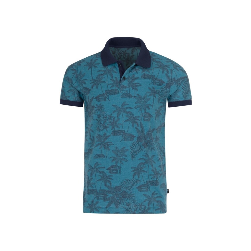 Trigema Poloshirt »TRIGEMA Poloshirt mit sommerlichem Palmen-Motiv«