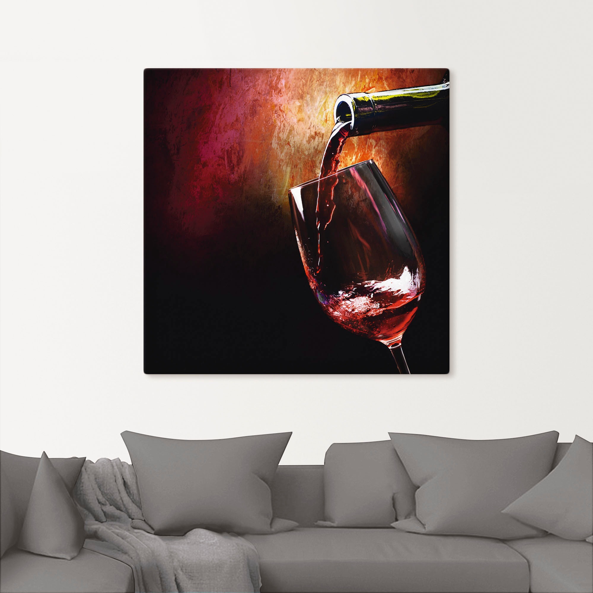 Artland Wandbild »Wein - Rotwein« Getränke 1 Stk. tlg. als Alubild, Outdoorbild, Leinwandbild, Poster, Wandaufkleber