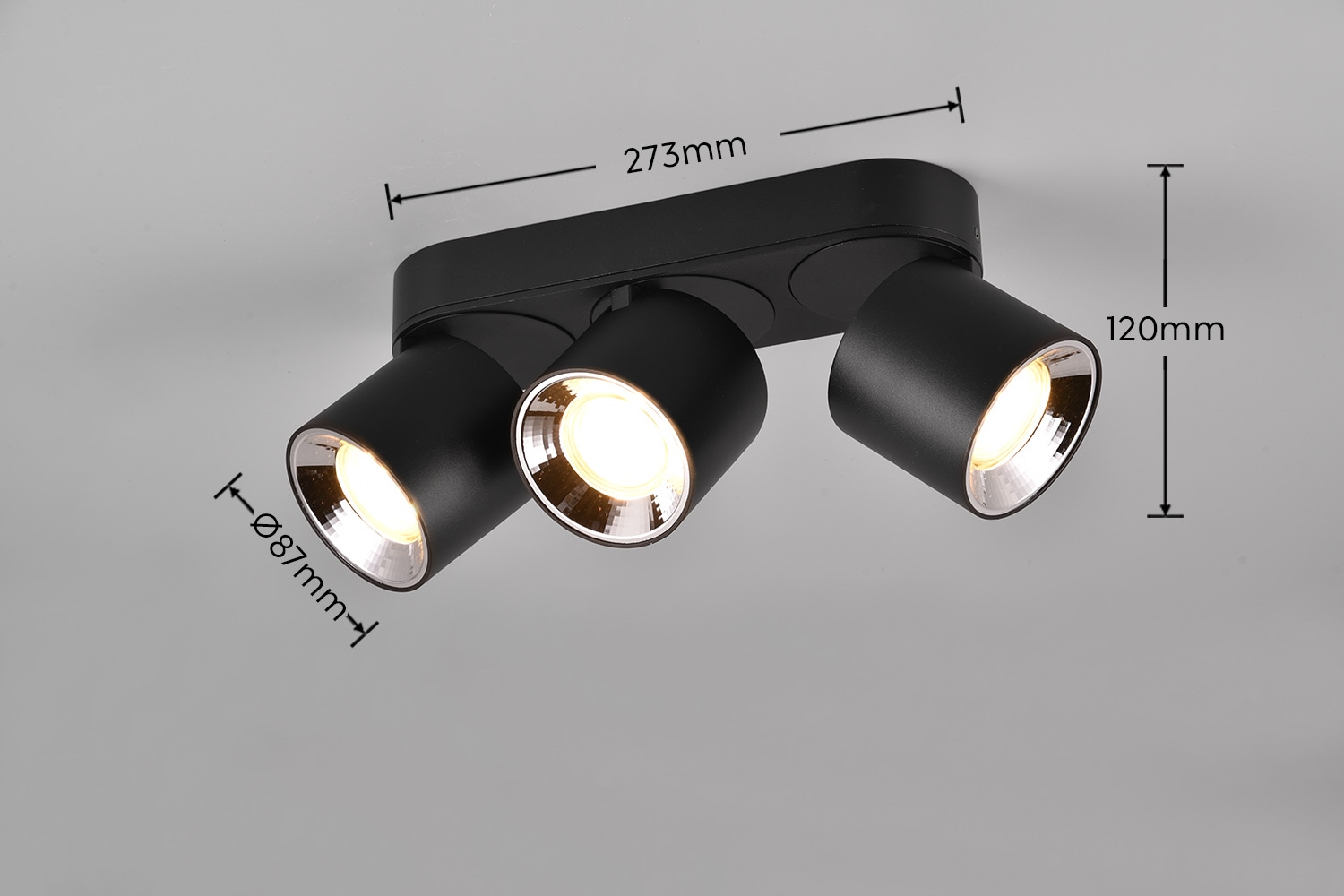TRIO Leuchten Deckenleuchte »GUAYANA, Deckenspot 3-flammig exkl 3x GU10 max 10W Spot verstellbar«, 3 flammig, Leuchtmittel GU10 | Leuchtmittel wechselbar, als Aufbauspot oder Einbauspot nutzbar Spot schwenkbar und drehbar