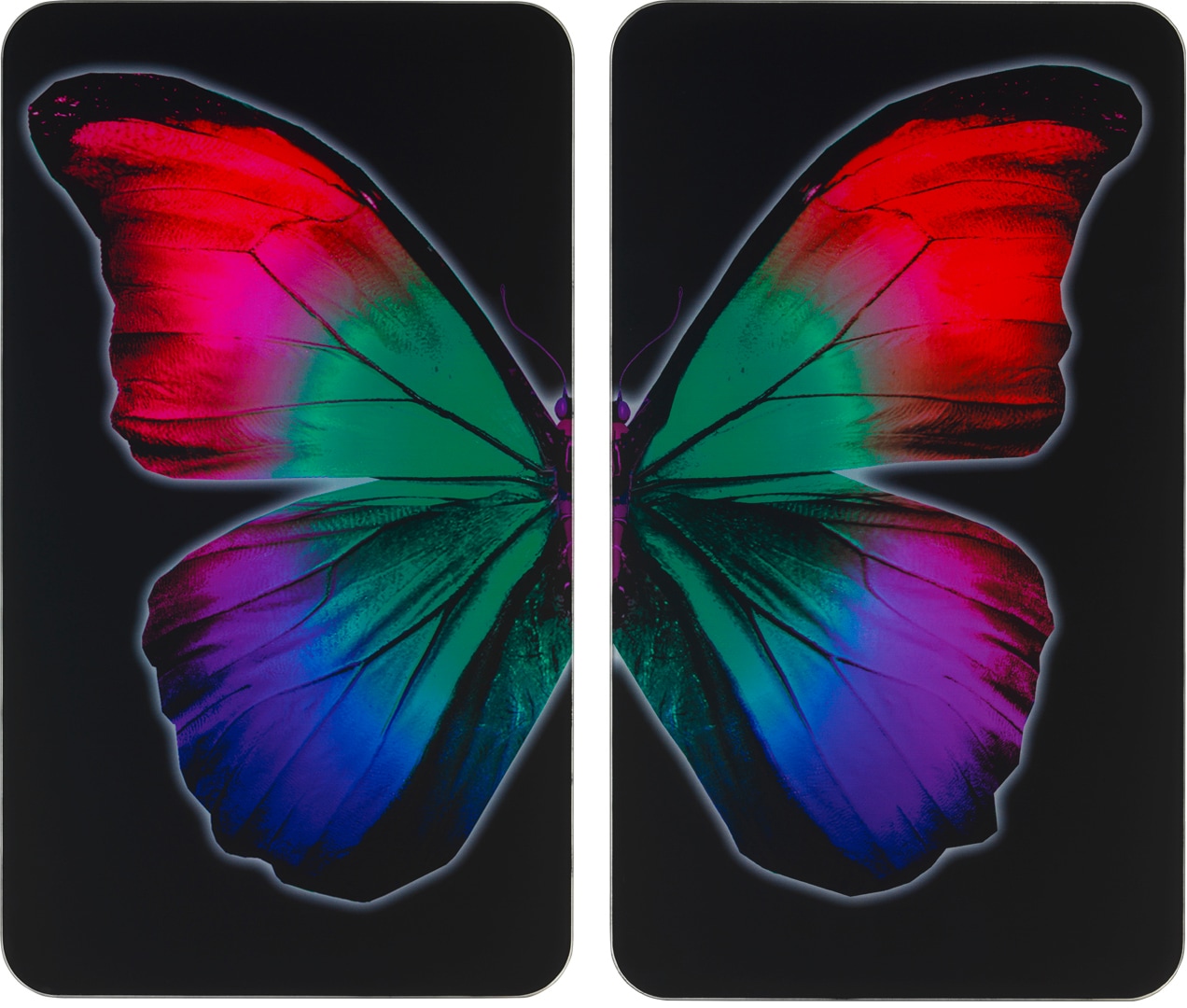 Herd-Abdeckplatte "Universal Butterfly by Night", Glas Kunststoff,...