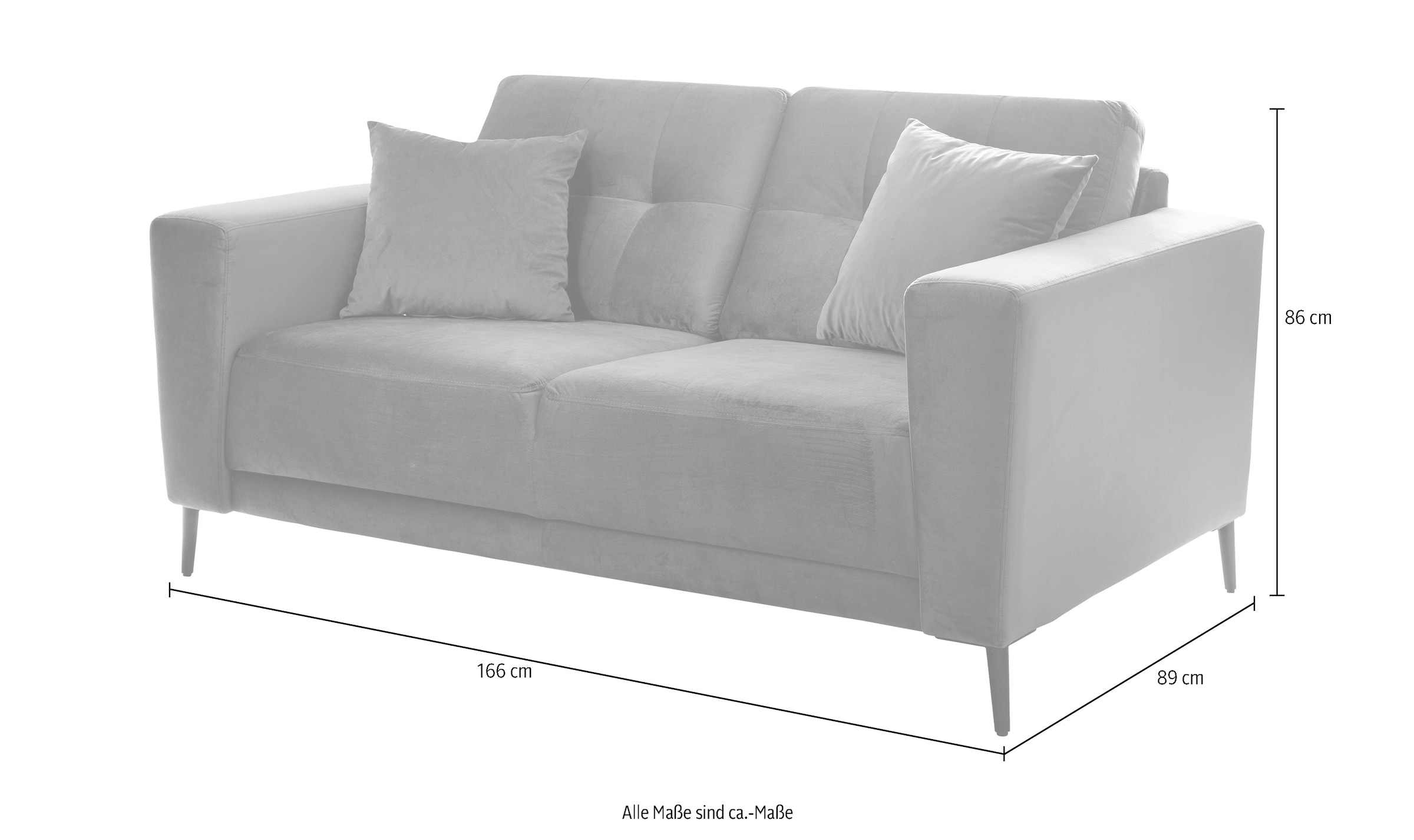 Trends by HG 2-Sitzer »Barcelona« mit Metallfuß, frei im Raum stellbar