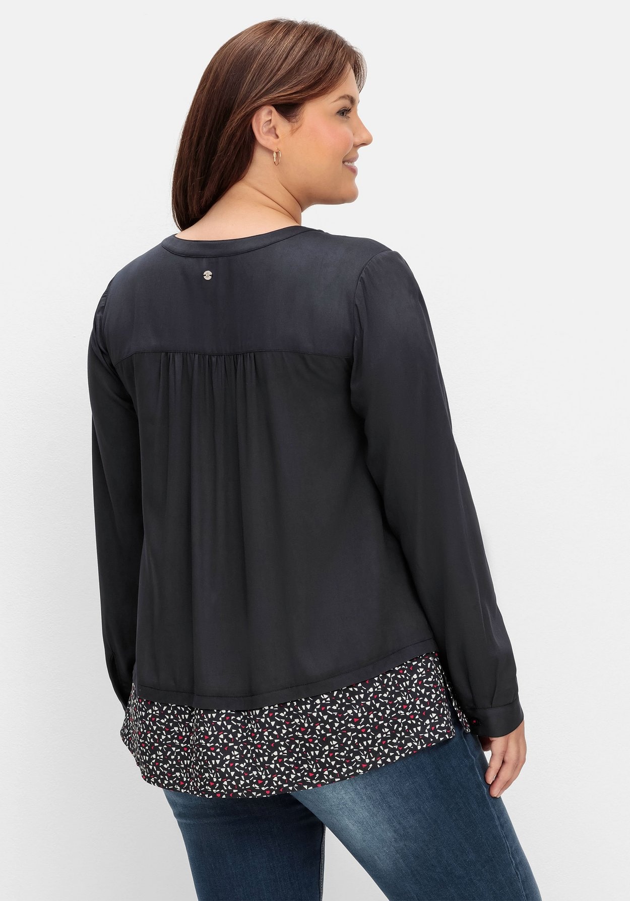 Sheego Tunika »2-in-1-Tunika mit gemustertem Saum«, mit gemustertem Saum
