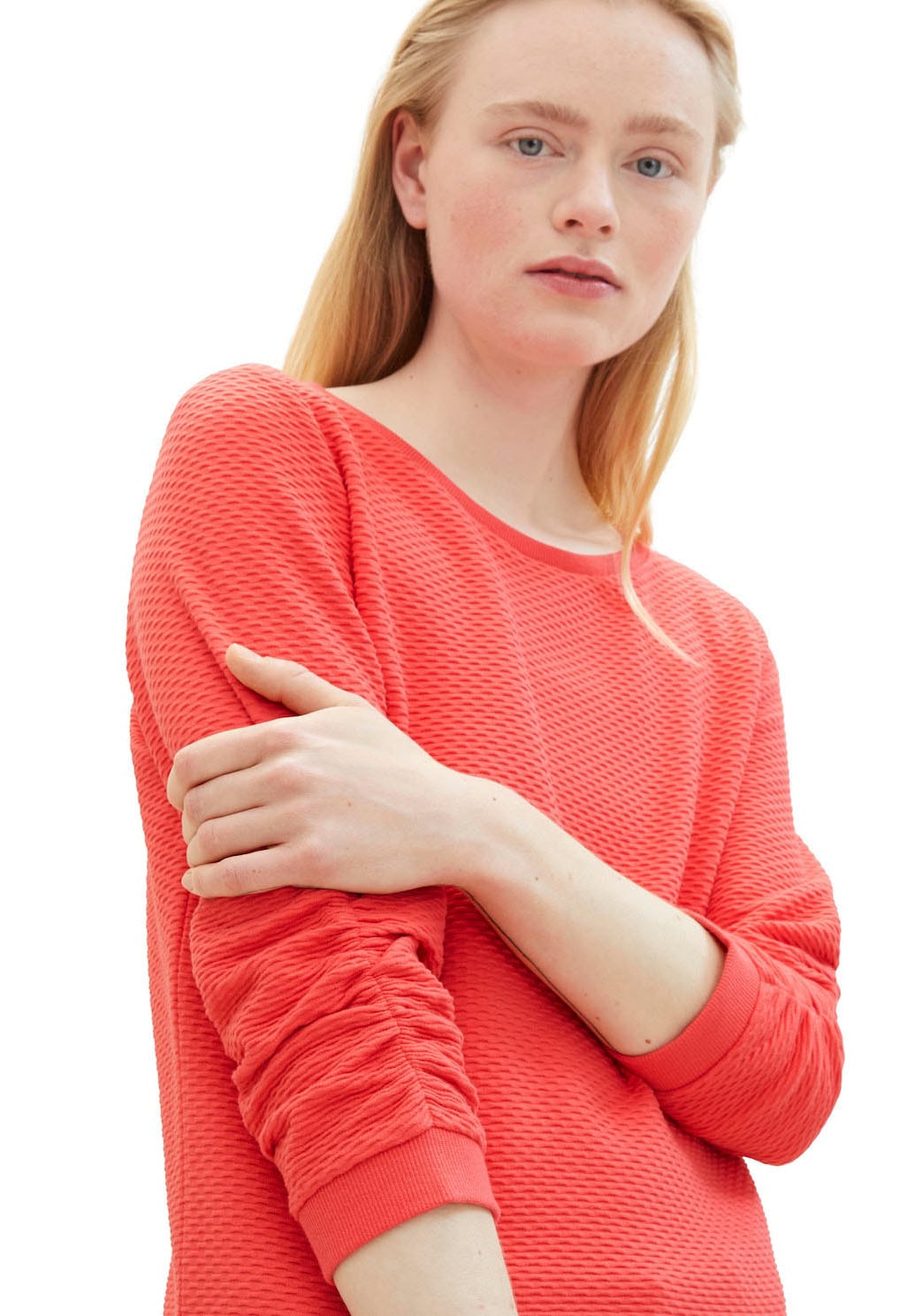 TOM TAILOR Denim Sweatshirt, mit besonderer Materialoberfläche
