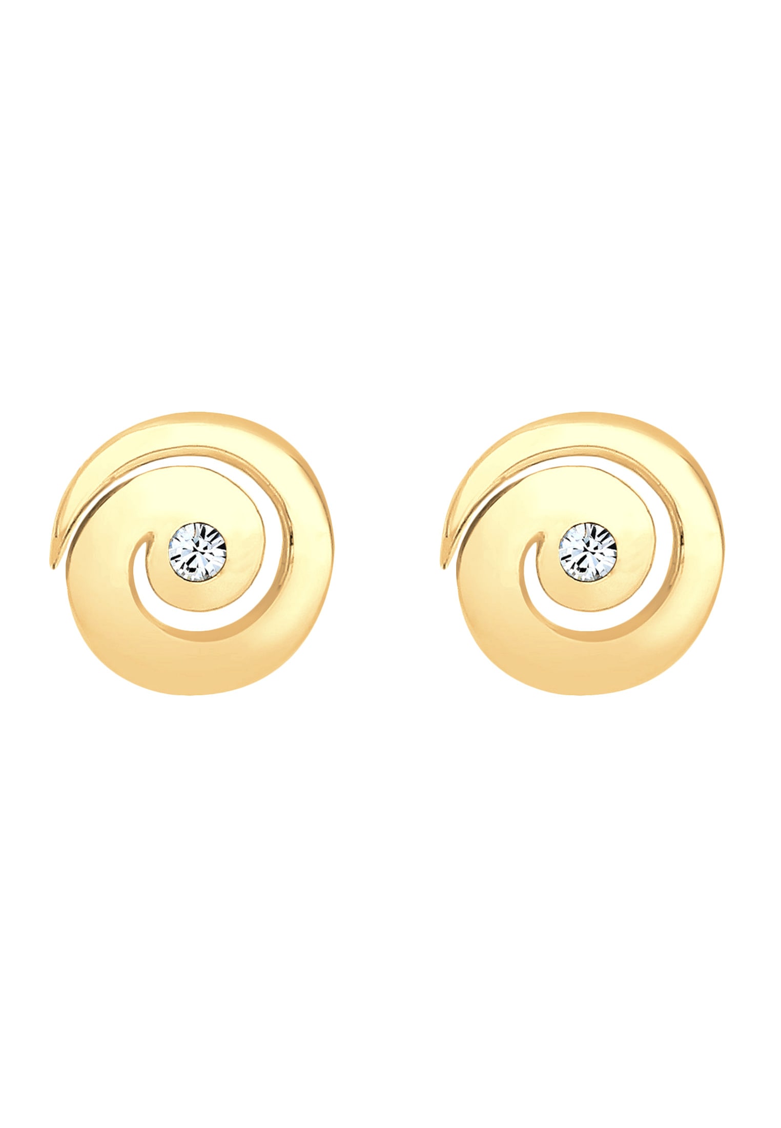Elli Paar Ohrstecker »Ohrringe Spirale Rund Kristalle Funkelnd 925 Silber«