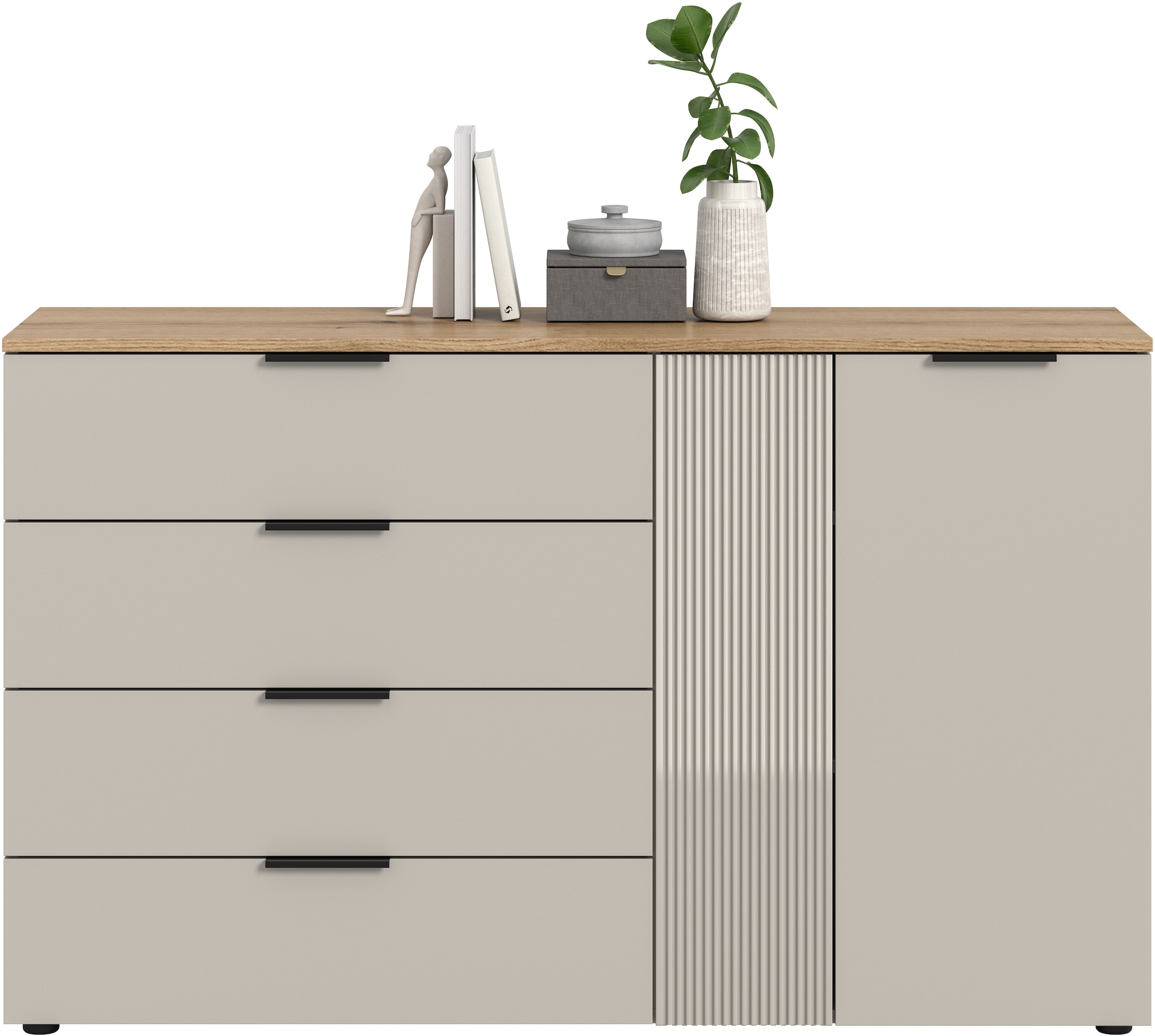 Home affaire Sideboard »EDIL, Breite 180 cm, 5 Türen, 1 Schubkasten, 5 Einlegeböden, 8 Fächer« Garderobenschrank, Schuhschrank, Schuhkommode, Kommode, Anrichte