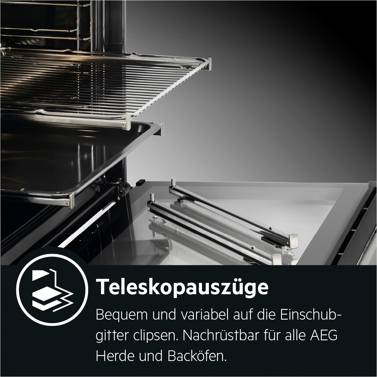 AEG Einbaubackofen Serie 7000 »BSS57606BM 949 494 825«, mit Vollauszug, Pyrolyse-Selbstreinigung