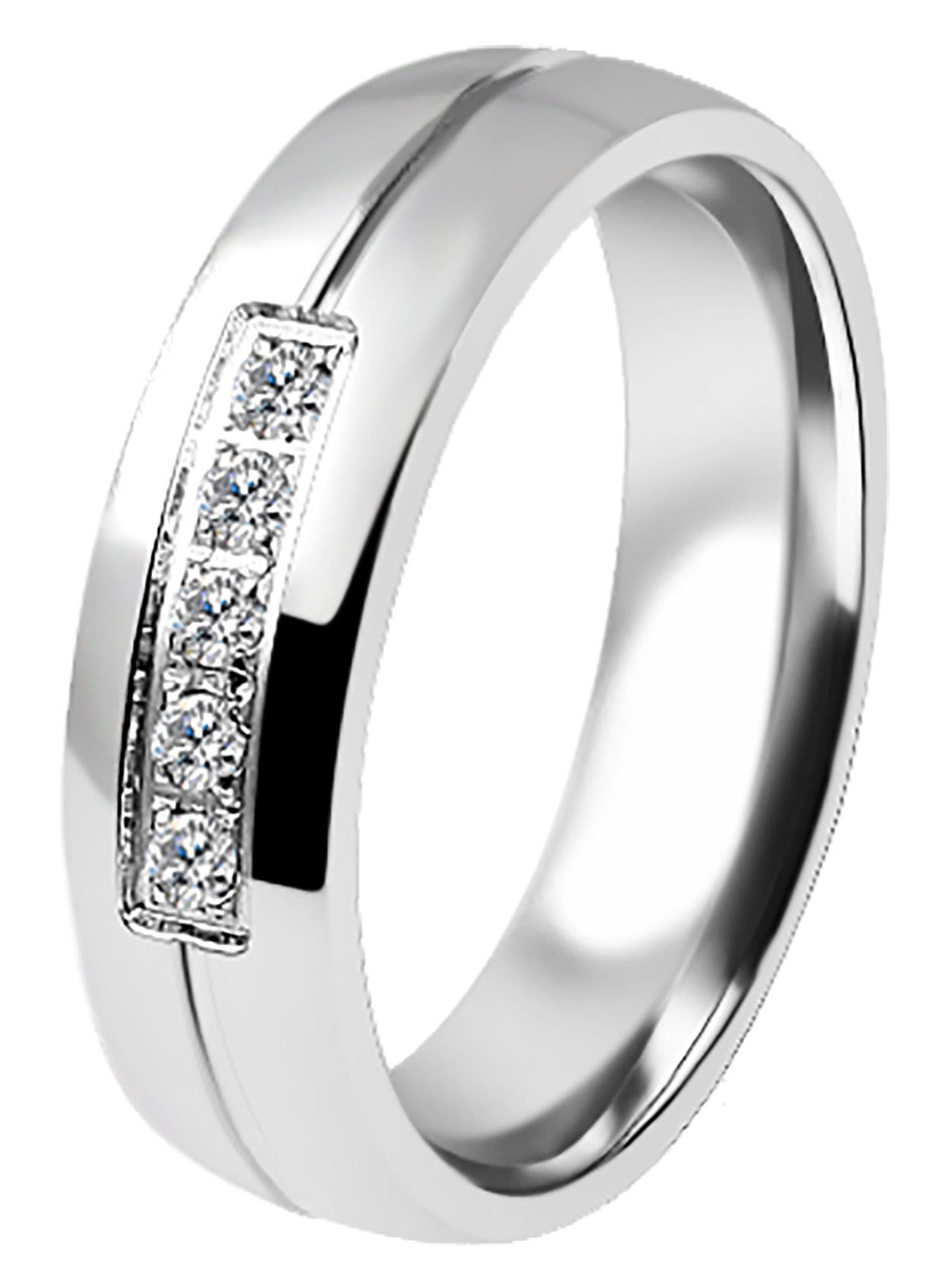 Adelia´s Fingerring »Damen Ring aus Edelstahl mit Strass Steinchen«