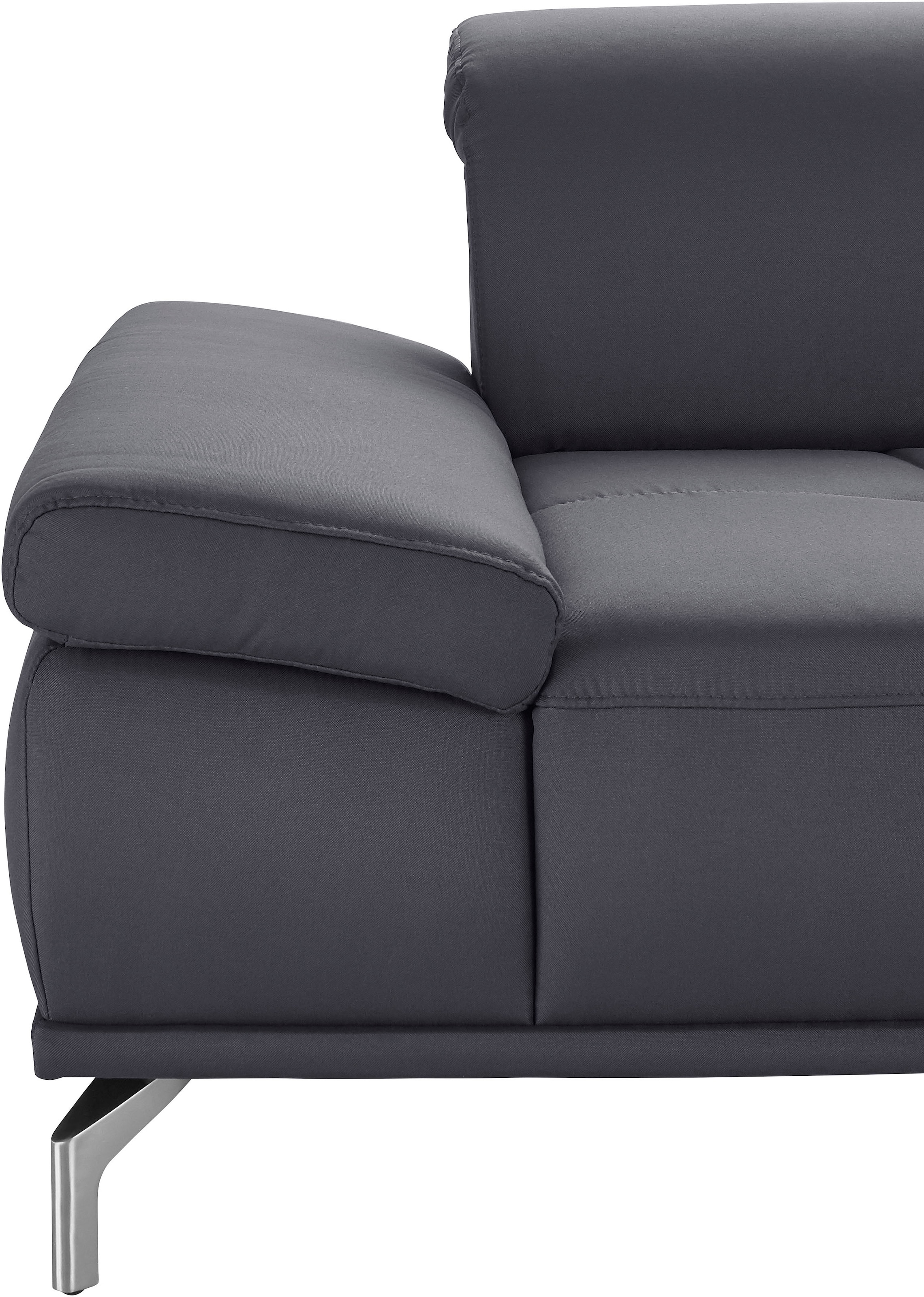 PLACES OF STYLE Ecksofa »Caluna« Inkl.Sitztiefenverstellung, wahlweise mit Kopf- und Armteilverstellung