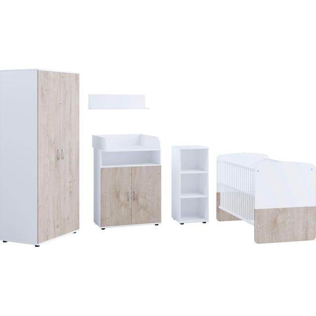 Lüttenhütt Babymöbel-Set, 6-teilig, bestehend aus: Babybett LF 70 x 140 cm,  Kommode, Wickelaufsatz, Wandboard und 2-türiger Schrank bestellen bei OTTO