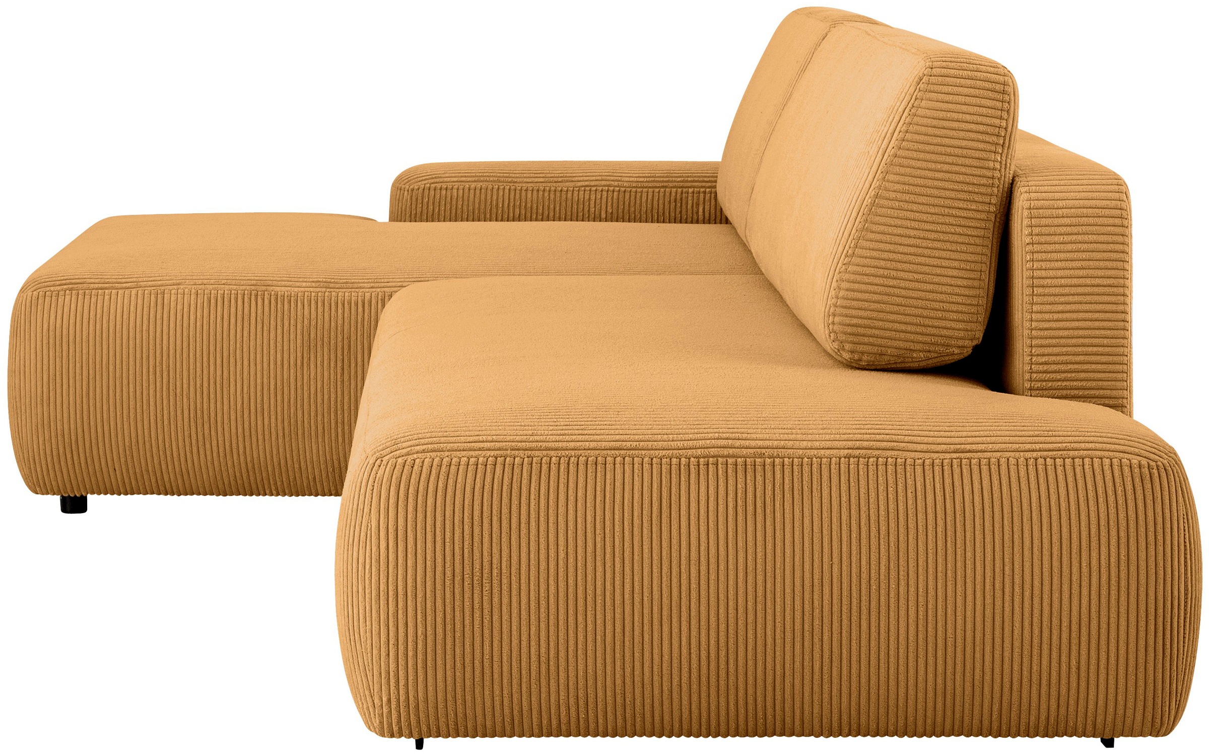 INOSIGN Ecksofa »TORGE, Schlafsofa Cord, Samtvelours u. Strukur fein, Couch in L-Form«, Schlaffunktion und Bettkasten, Liegefläche: 210x125 cm, neues Design