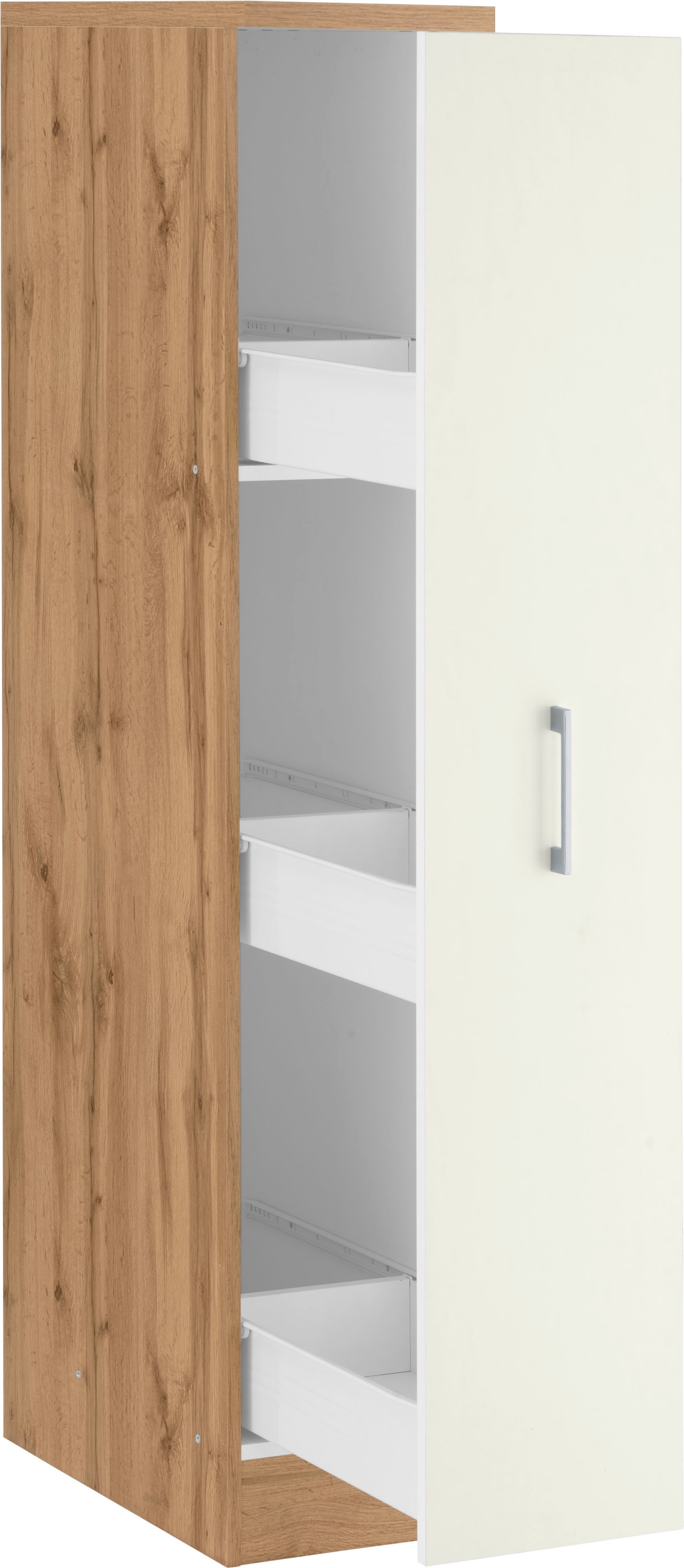 KOCHSTATION Apothekerschrank »KS-Colmar« 30 cm breit, 165 cm hoch, mit 3 Ablagen, mit Metallgriff