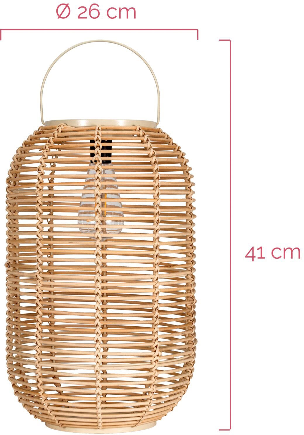 Pauleen LED Laterne »Sunshine Nature Solarlaterne Beige Rattan/Metall/Kunststoff«, 1 flammig, Solar