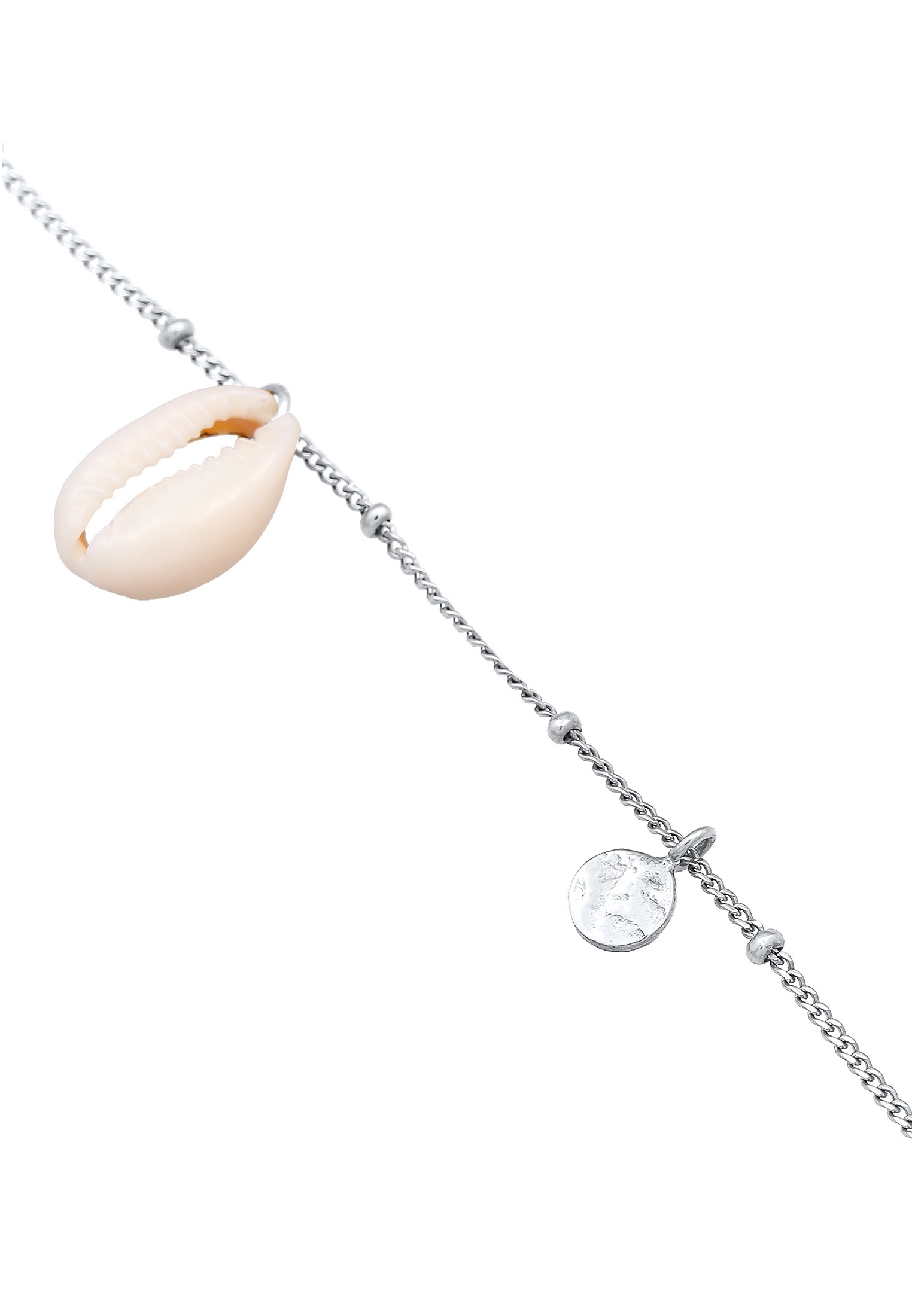Elli Fußkette »Fußschmuck Plättchen Kauri Muschel Maritim 925 Silber«