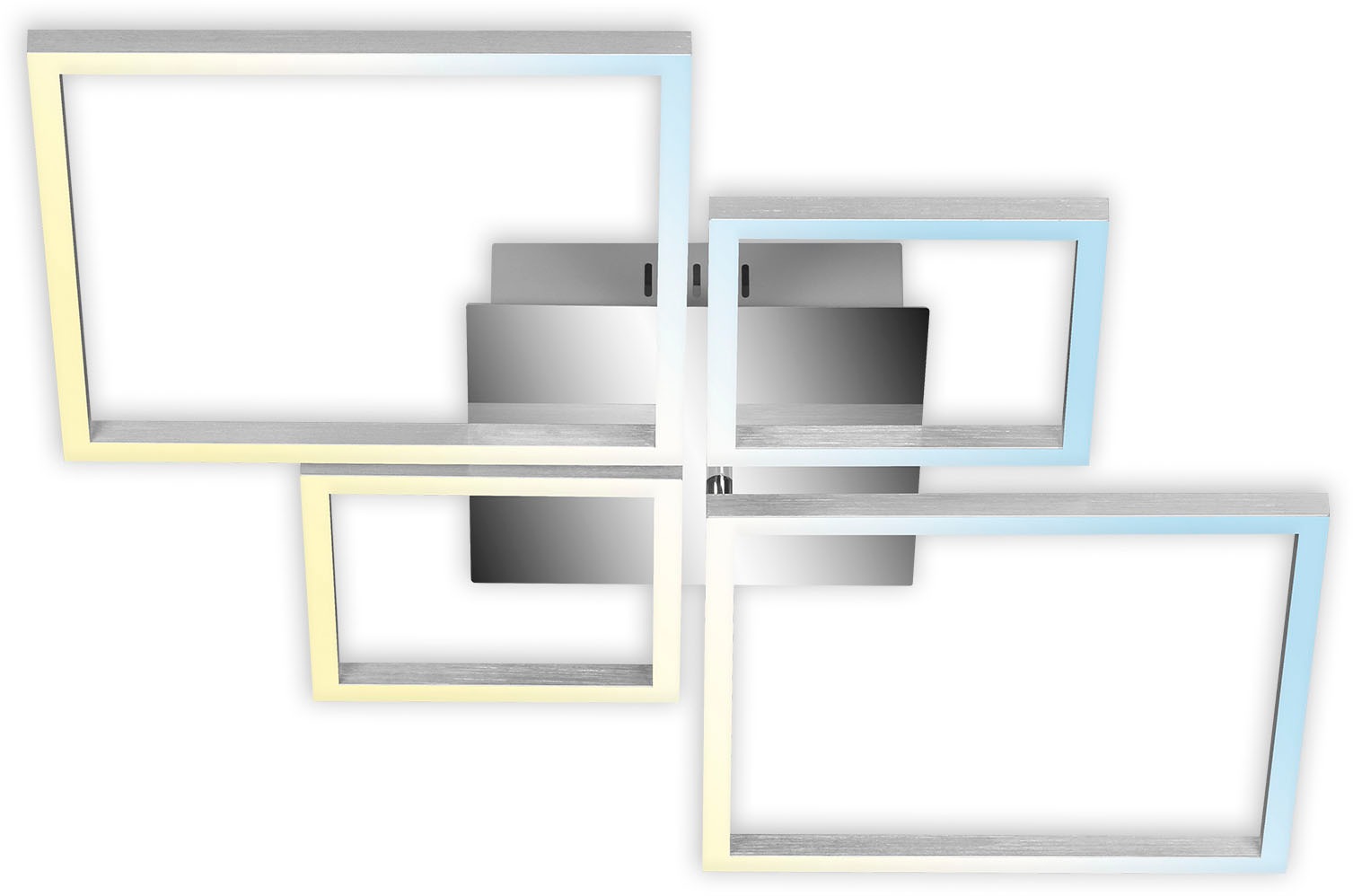 Briloner Leuchten LED Deckenleuchte »3093018 FRAME«, Leuchtmittel LED-Board | LED fest integriert, Deckenlampe, 75x46,7x7,5cm, Chrom-Alu, Wohnzimmer, Schlafzimmer