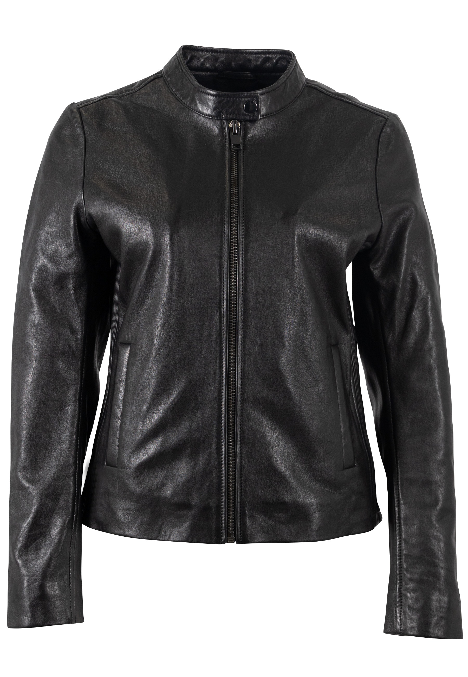 Mauritius Lederjacke »MWMair«, mit Stehkragen & Drucker, Slim Fit