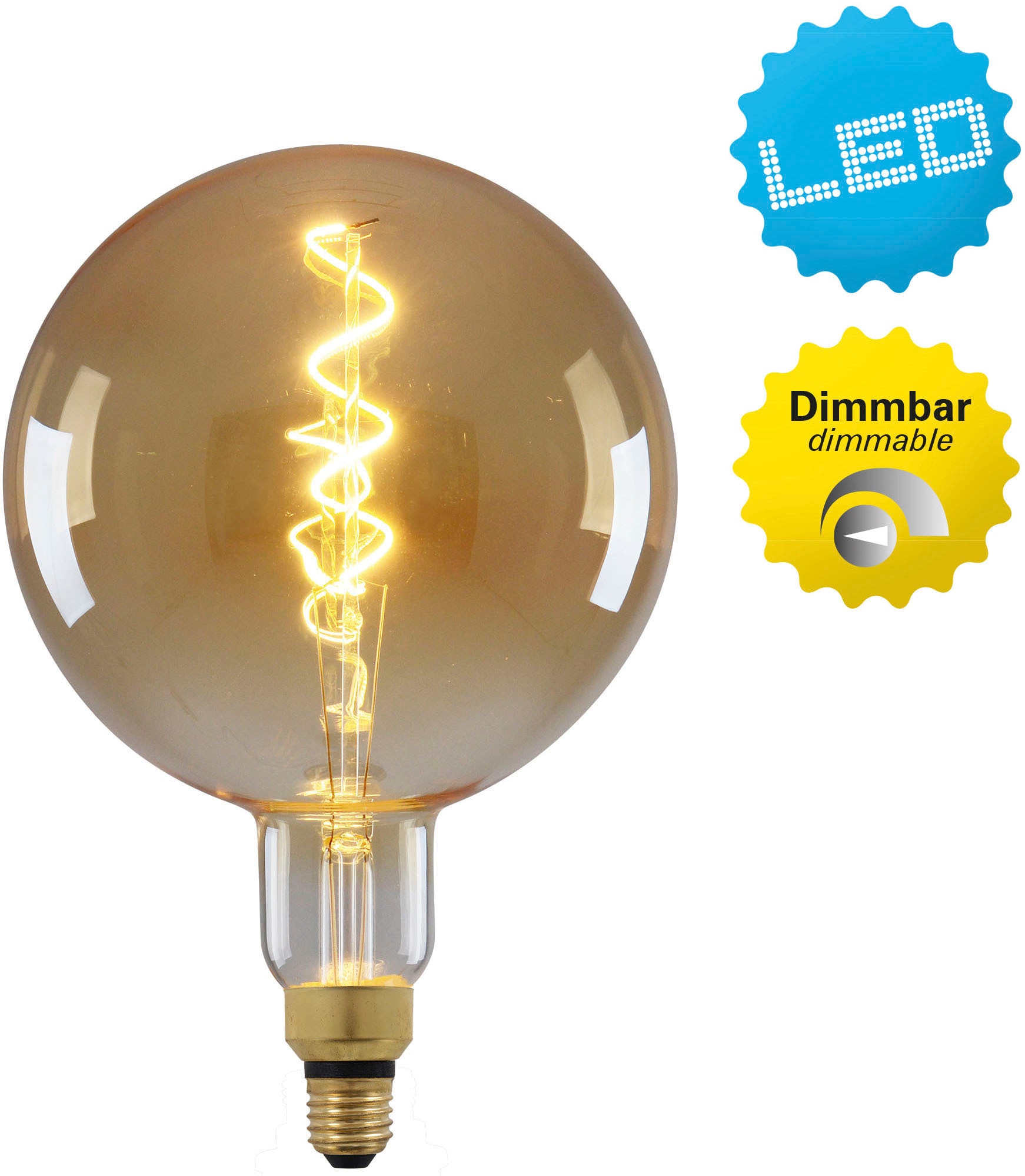 LED-Leuchtmittel »Dilly Max«, E27, 1 St., Filament warmweiß LED E27/5W dimmbar 2200K...