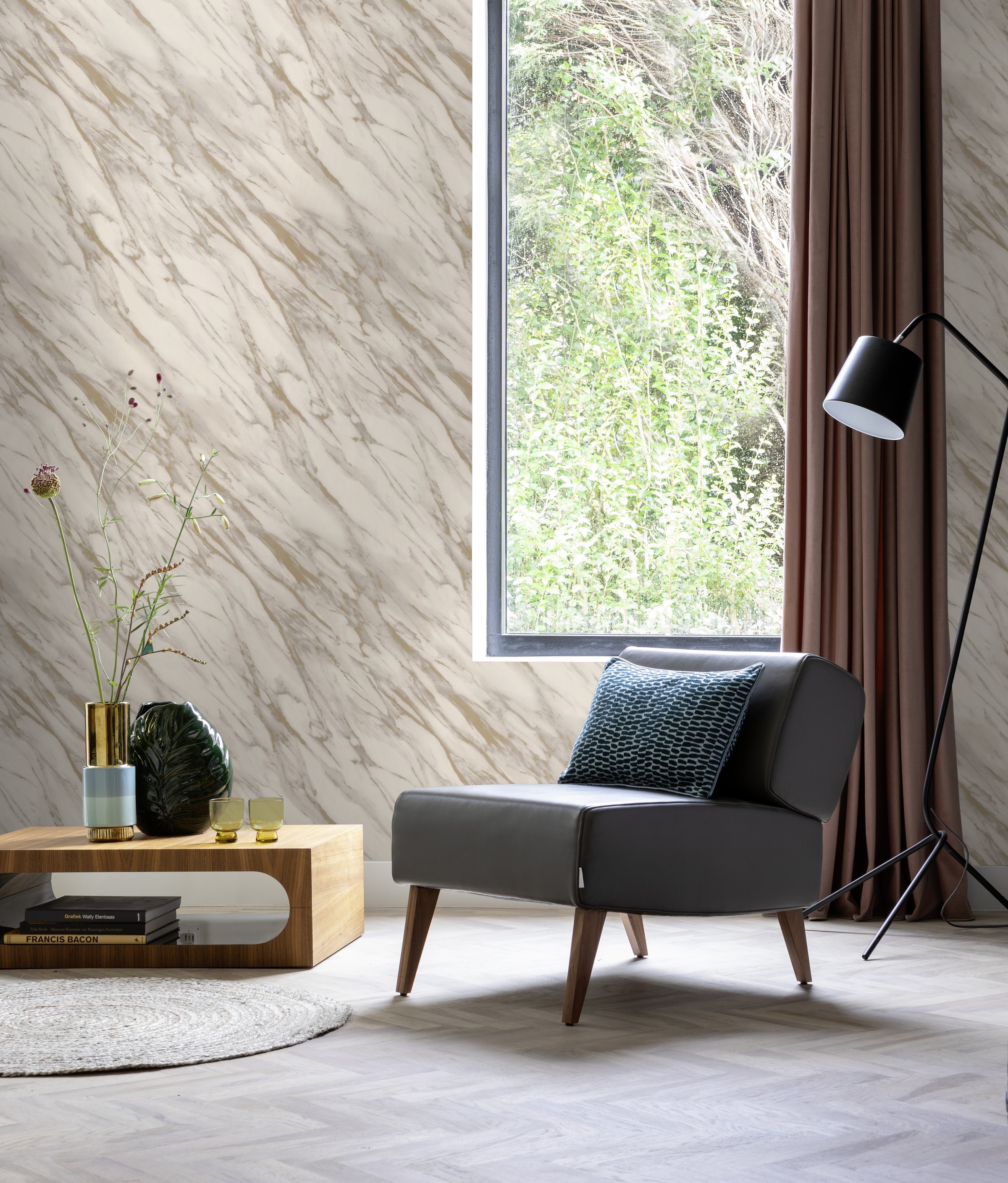 Rasch Papiertapete »Papiertapete mit Mamoroptik in Beige« Steinoptik glatt Marmoroptik