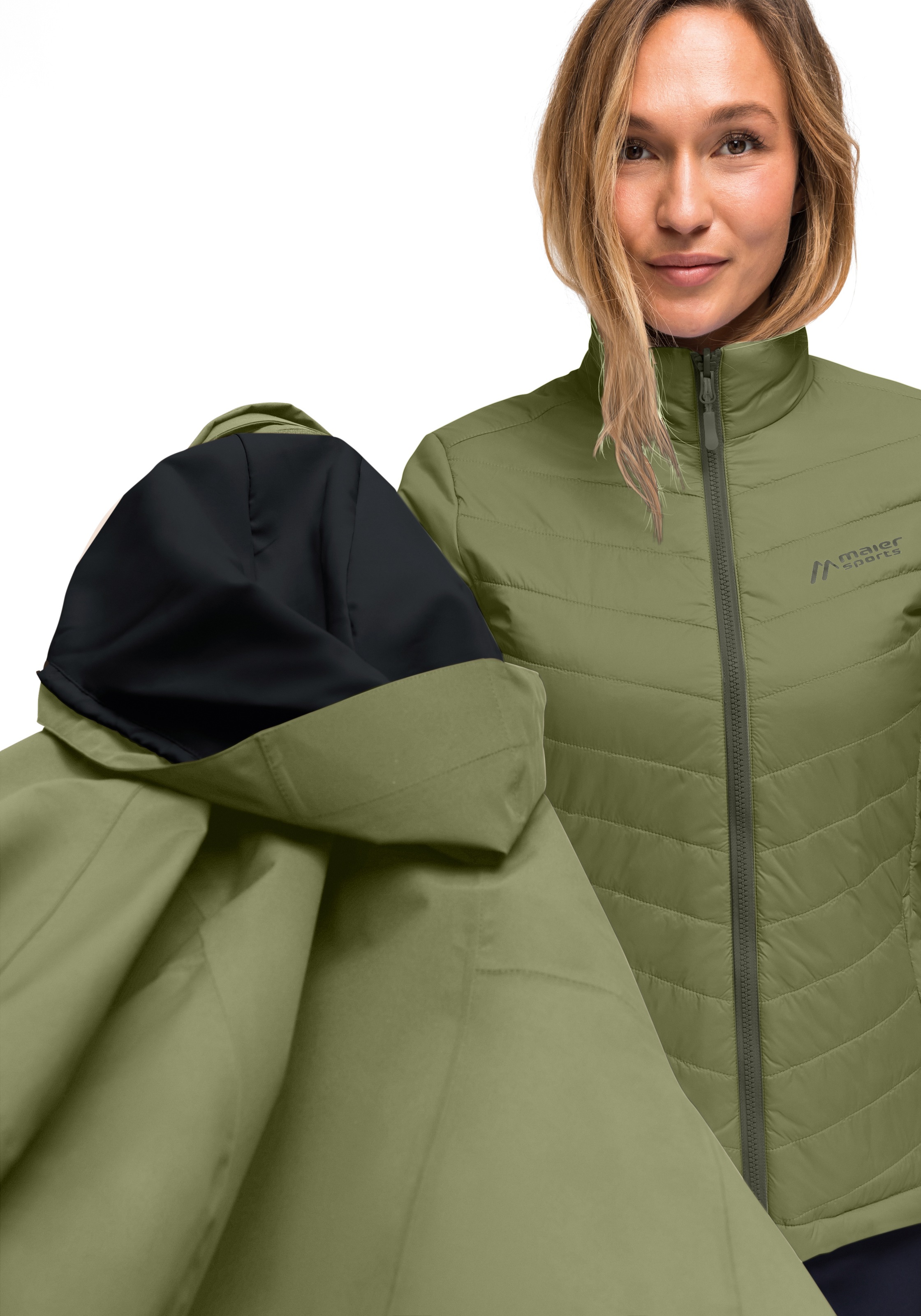 Maier Sports Funktionsjacke »Lisbon 3in1«, Damen 3-in-1-Jacke, Outdoorjacke wind/wasserdicht, 2 RV-Taschen
