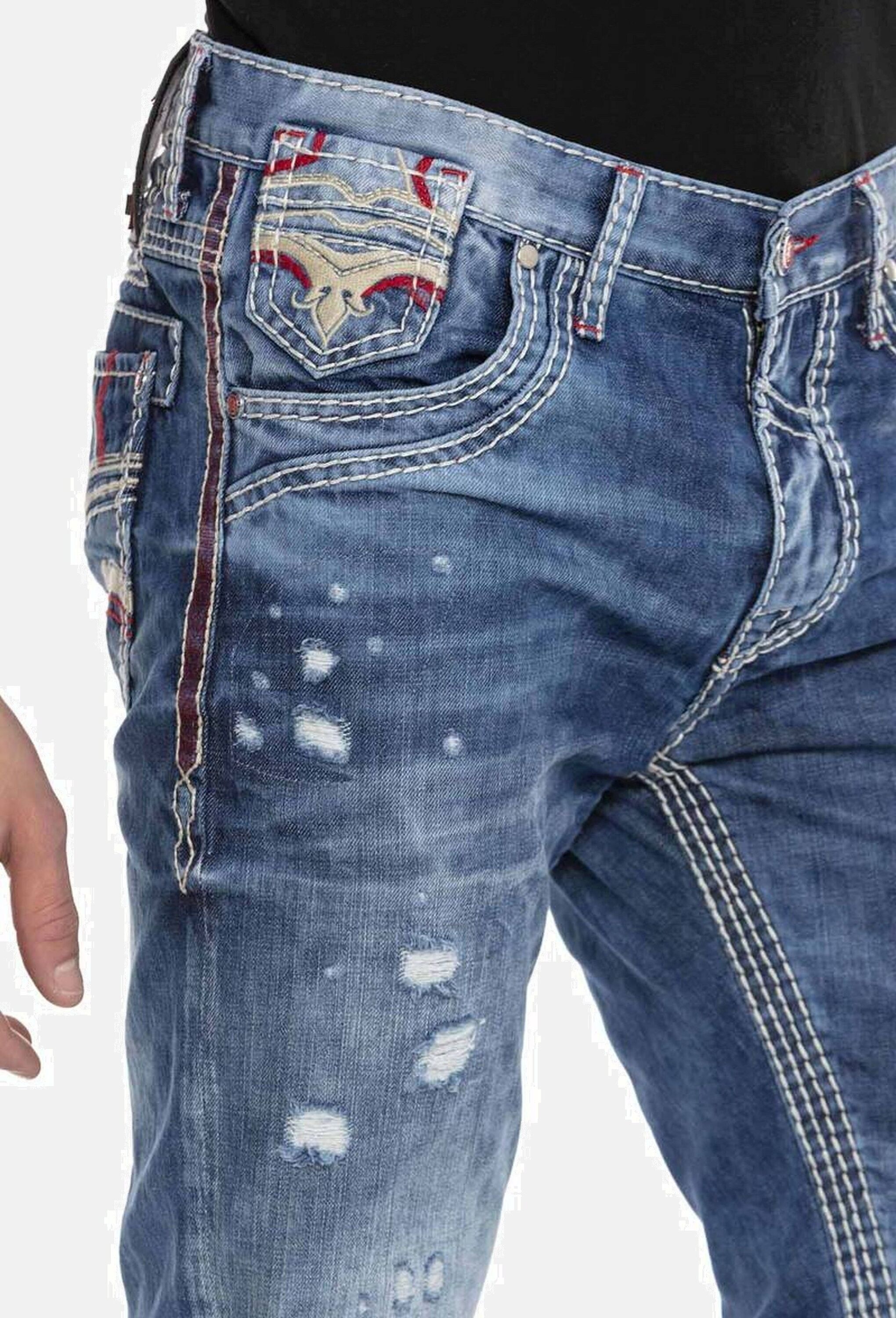 Cipo & Baxx 5-Pocket-Jeans »Cipo & Baxx Jeans« bequeme Jeans im lässigen Destroyed-Look, CD651