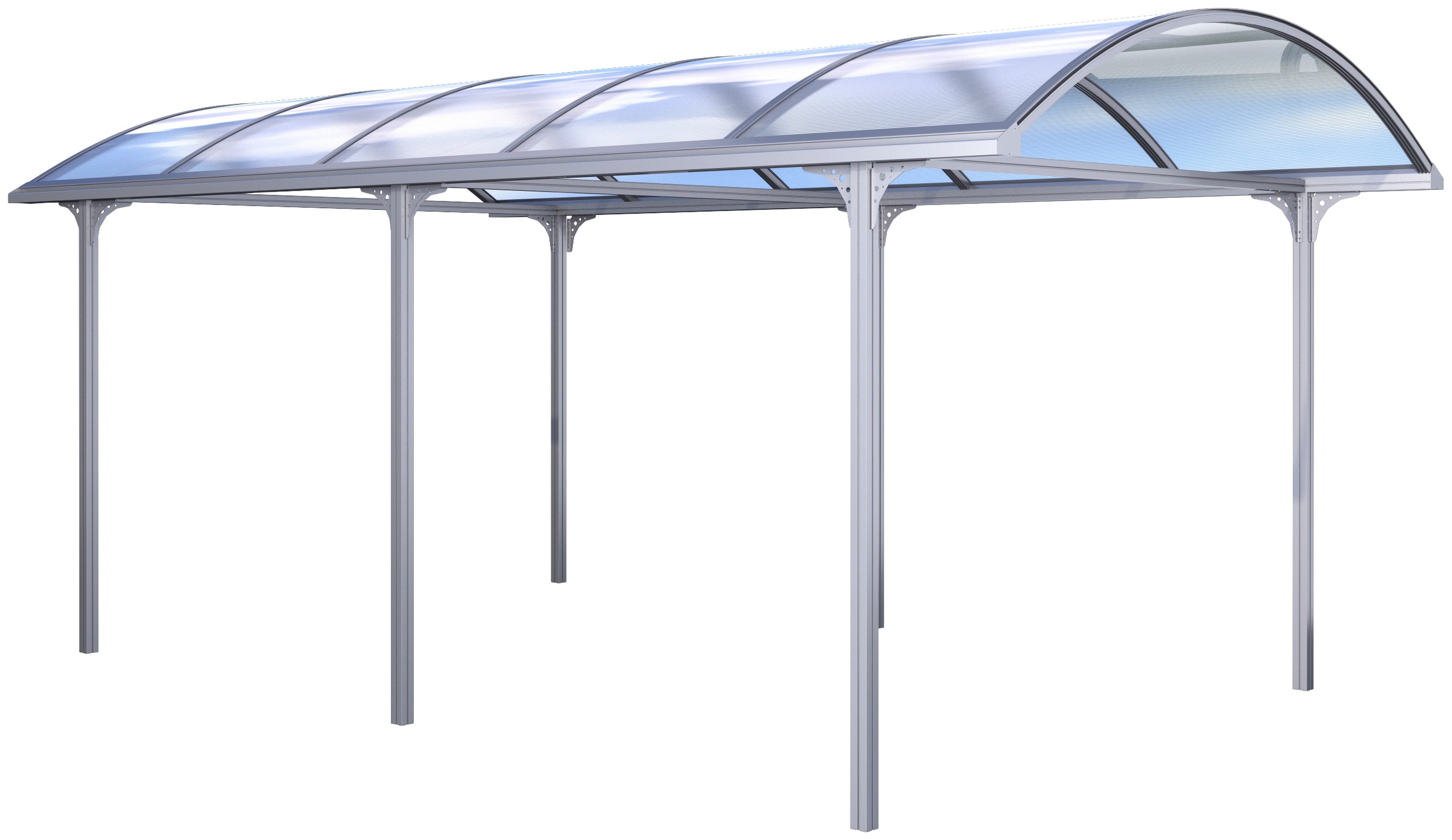 KGT Einzelcarport »Elbe«, Aluminium-Polycarbonat (PC), 285 cm, silber