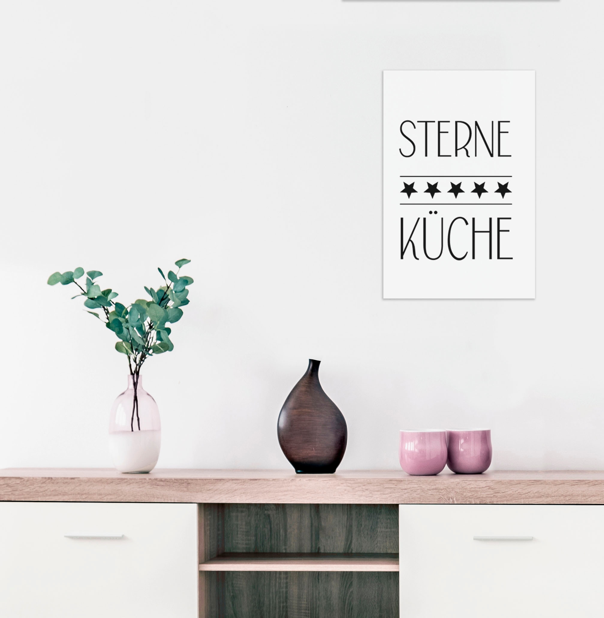 queence Wanddekoobjekt »5 STERNE KÜCHE«, Stahlschild, Blechschild, Spruch, Witzig, Wanddeko, retro, 20x30cm