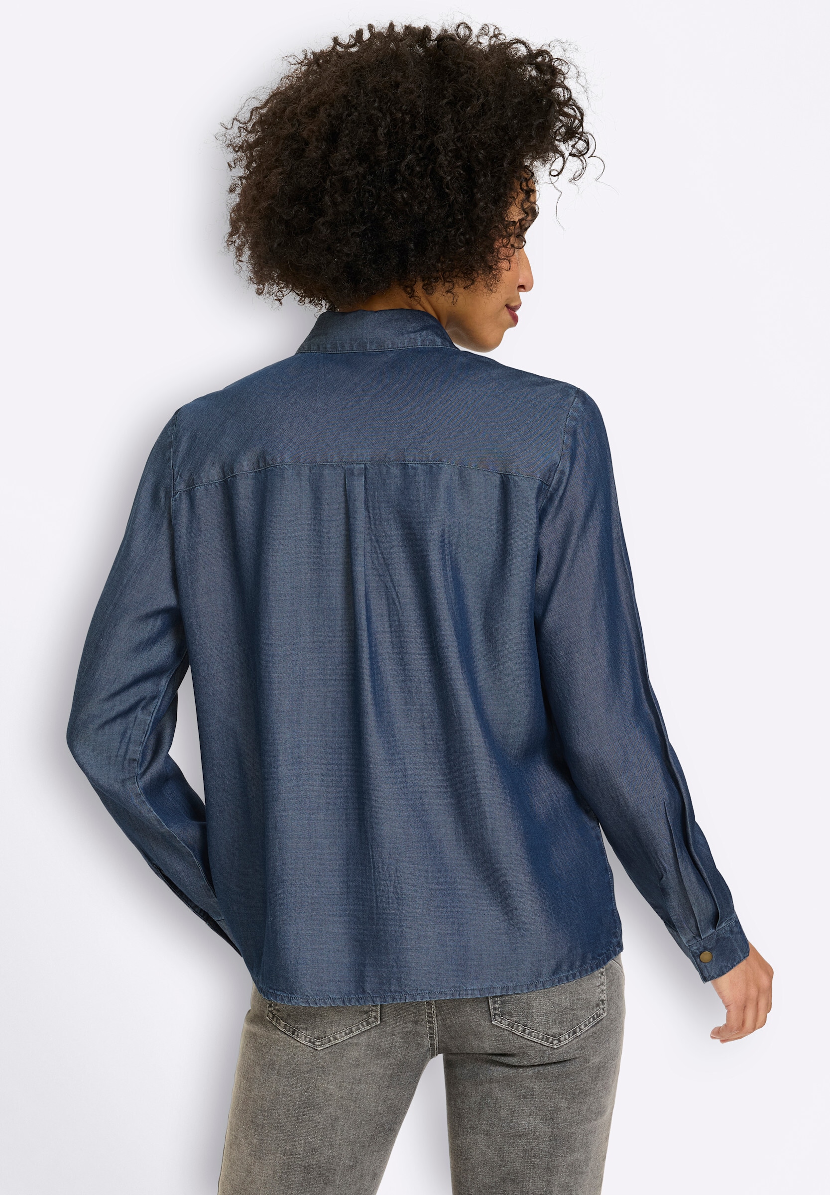 heine Hemdbluse »Hemdbluse Langarm-Bluse in Denim-Optik«